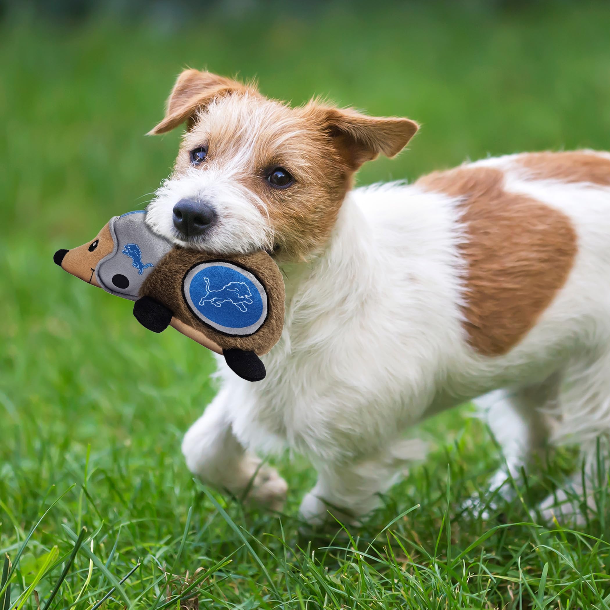 Nfl Detroit Lions Plush Hedgehog Toy For Dogs & Cats, Cool Soft Pet Toy For Fun And Interactive Play, Dog Chew Toy With Squeaker