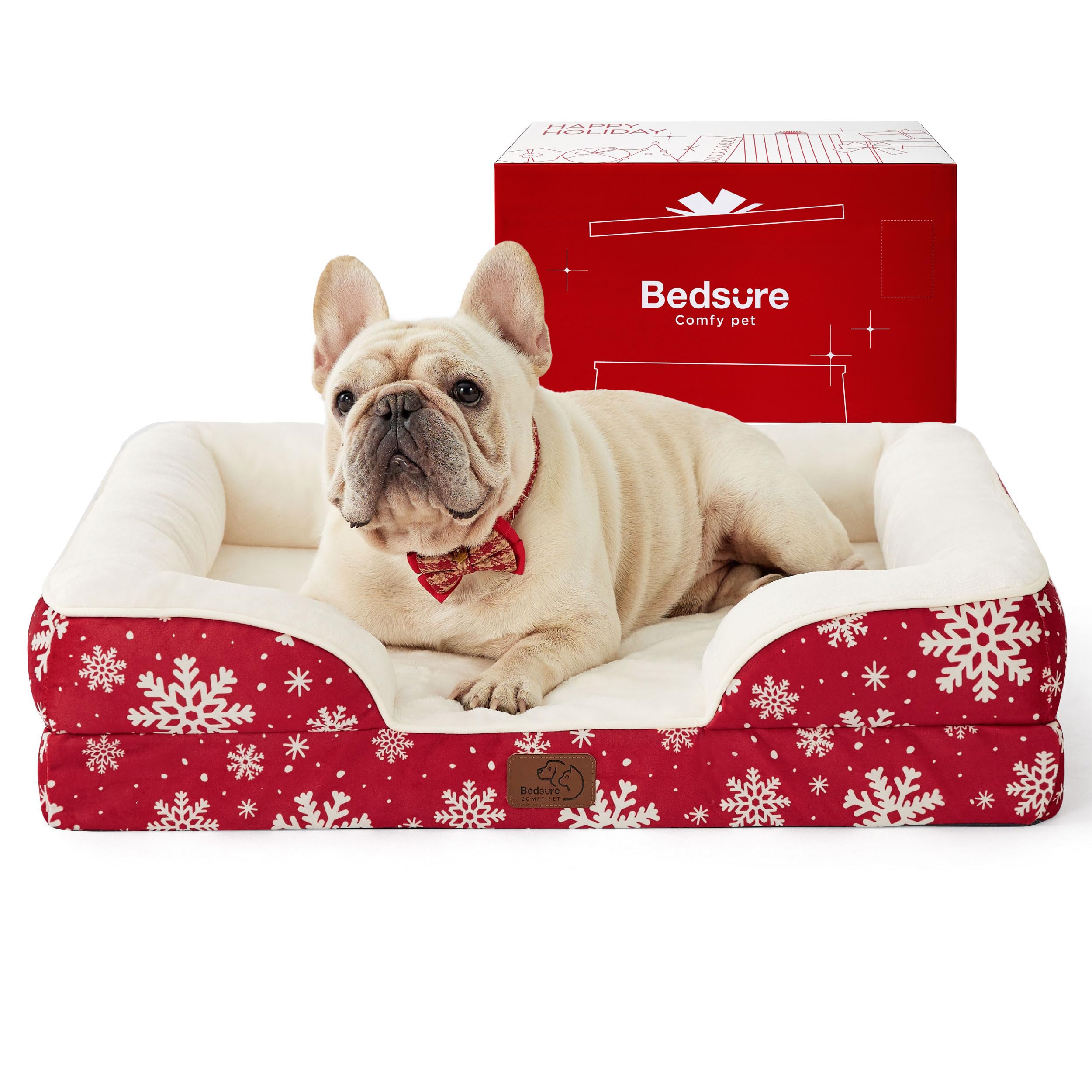 Bedsure Orthopedic Dog Bed For Medium Dogs - Calming Dog Sofa Beds Medium With Luxurious Short Plush Washable, Pet Couch Bed Wit