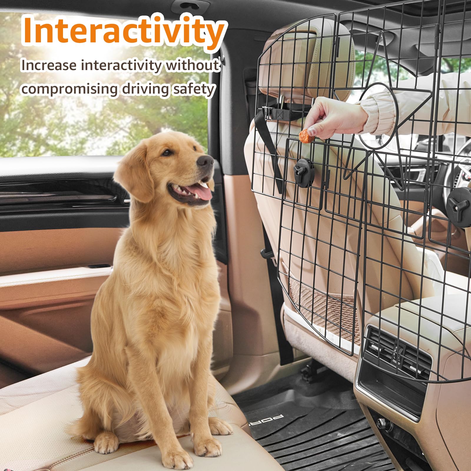 Loobani Dog Car Barrier For Suvs, Cars, Vehicles And Trucks Cargo Area, Universal Fit Adjustable Pet Car Divider Back Seat Barri