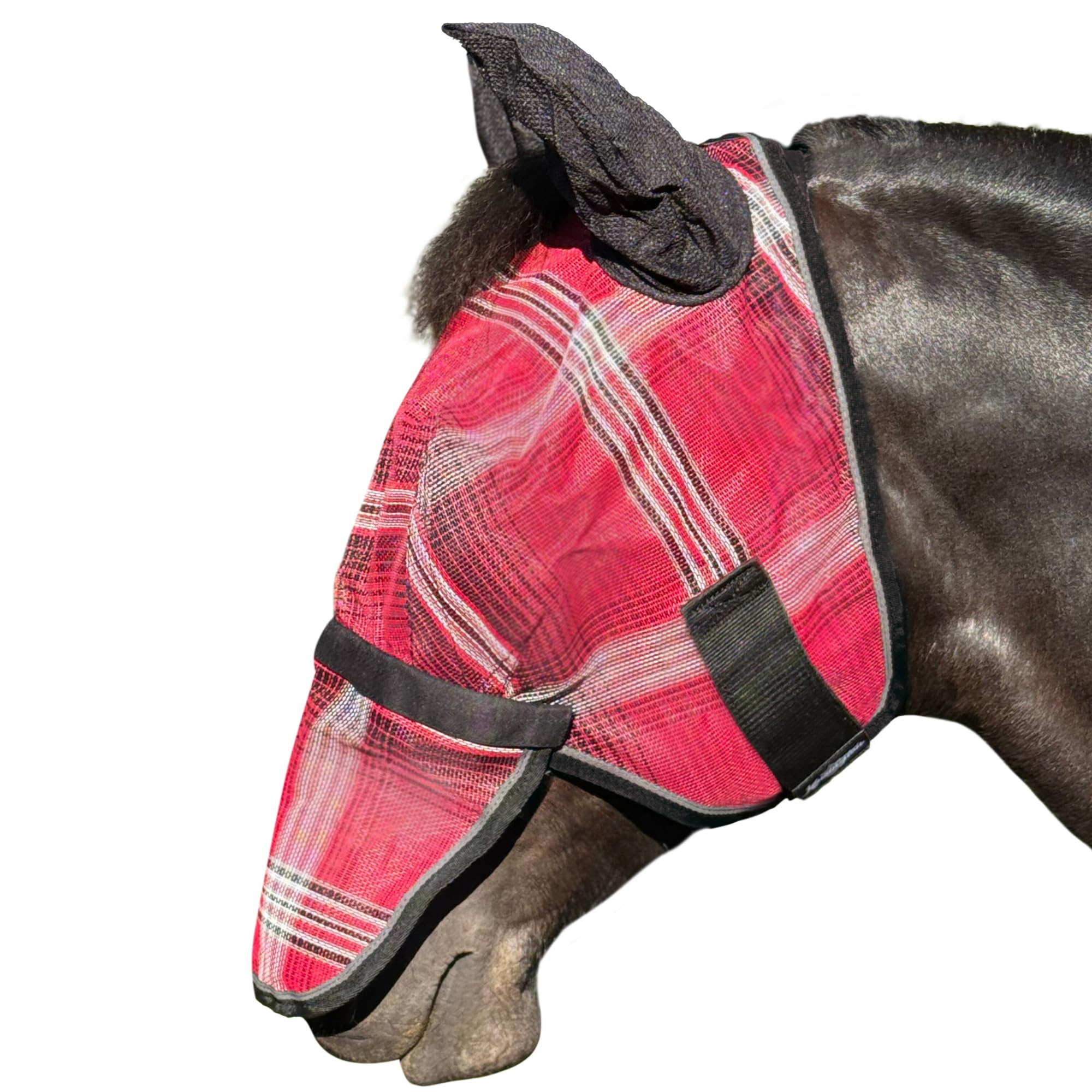 Kensington Signature Fly Mask w/Removable Nose, Soft Mesh Ears & Forelock Opening Size: XL-Lrg.Horse Color: 165 - Merlot
