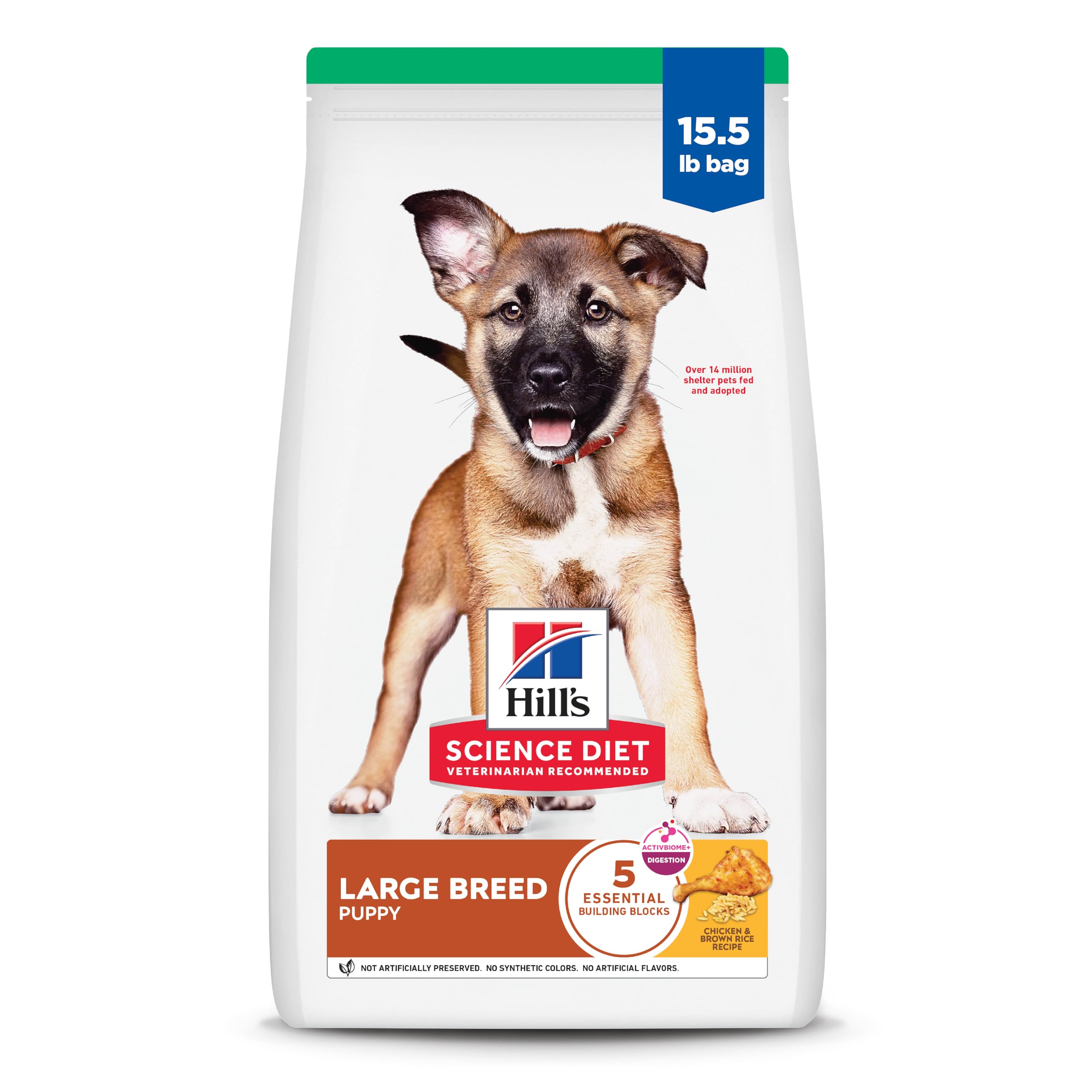 Hills Science Diet Large Breed Puppy Food, DHA to Support Healthy Development, Chicken & Brown Rice Dry Dog Food, 15.5 lb. Bag