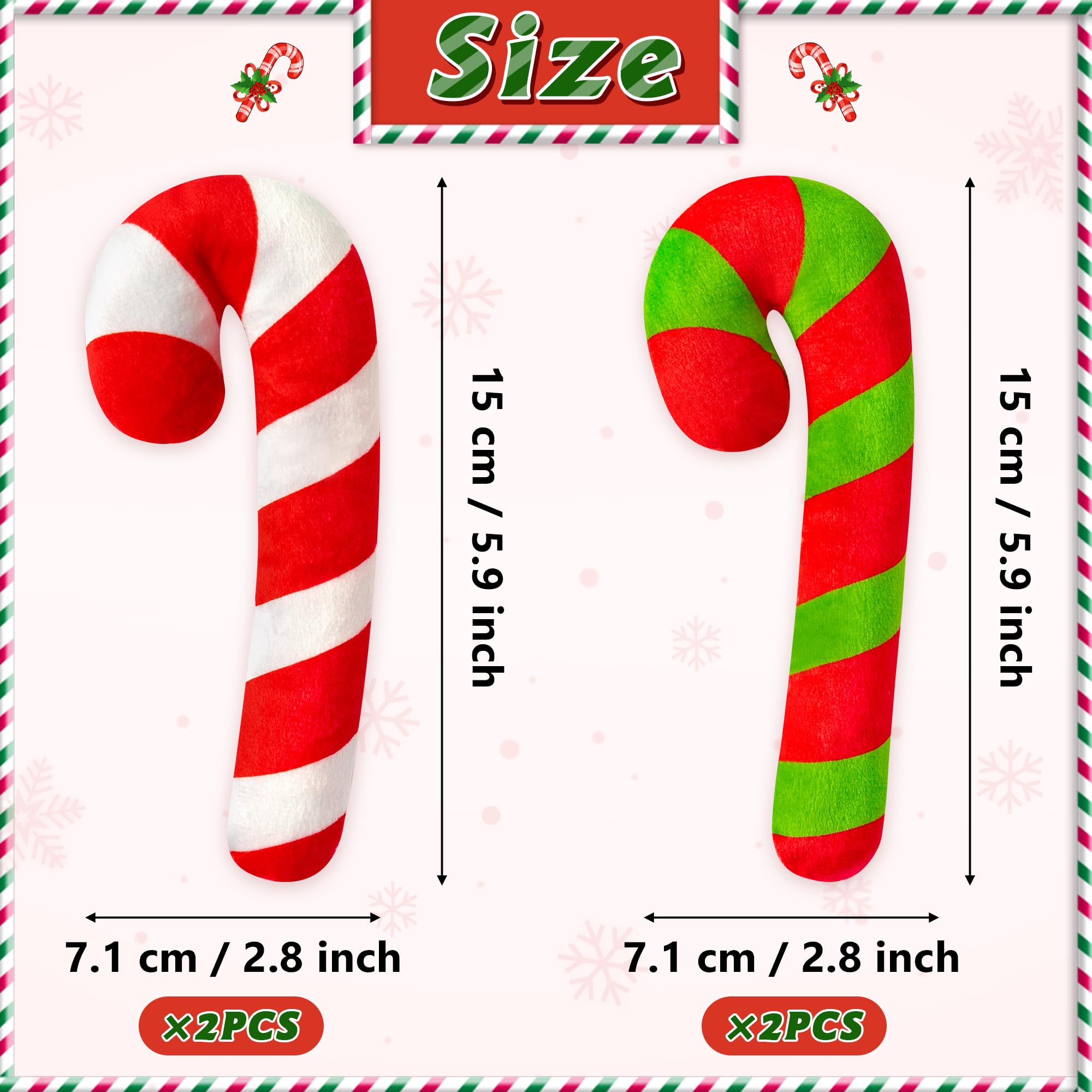 Mallmall6 4Pcs Christmas Cute Catnip Toys Gift, Cute Interactive Cat Toy For Pet Presents