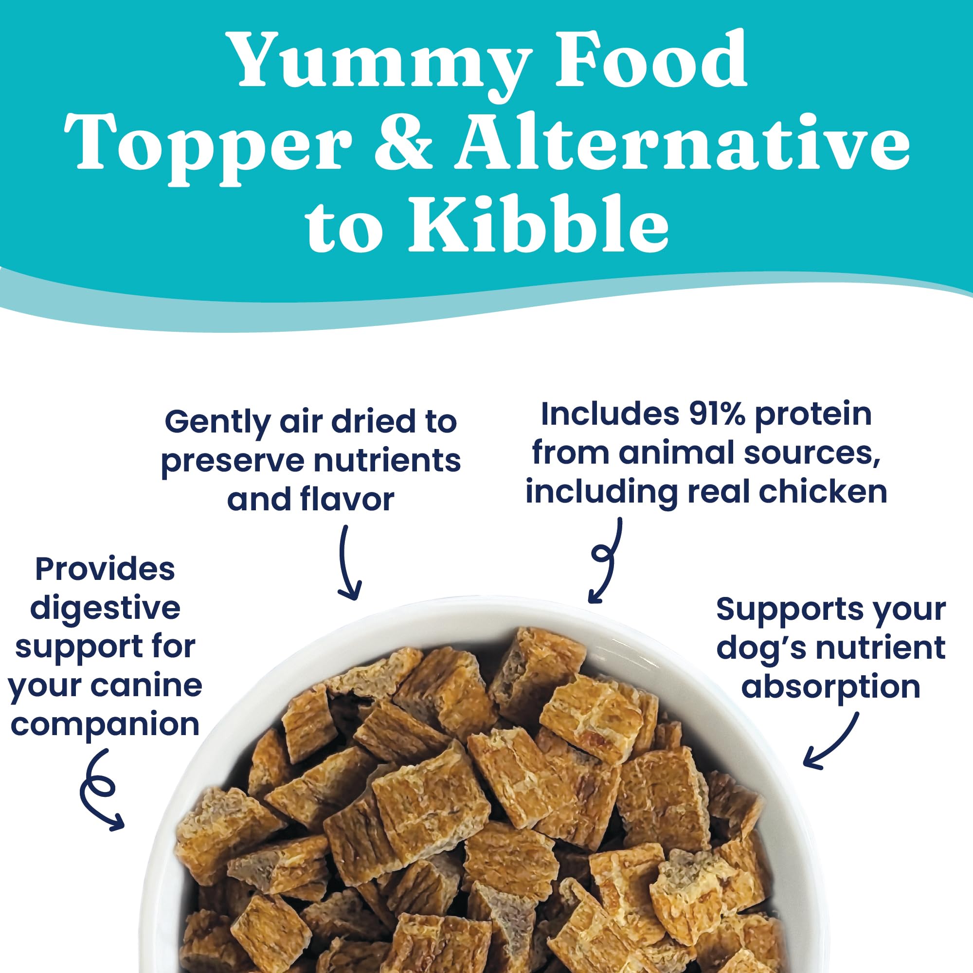 Solid Gold Air Dried Dog Food Toppers for Picky Eaters - Healthy Dog Treats Made with Real Chicken to Serve as Meal Topper or Do