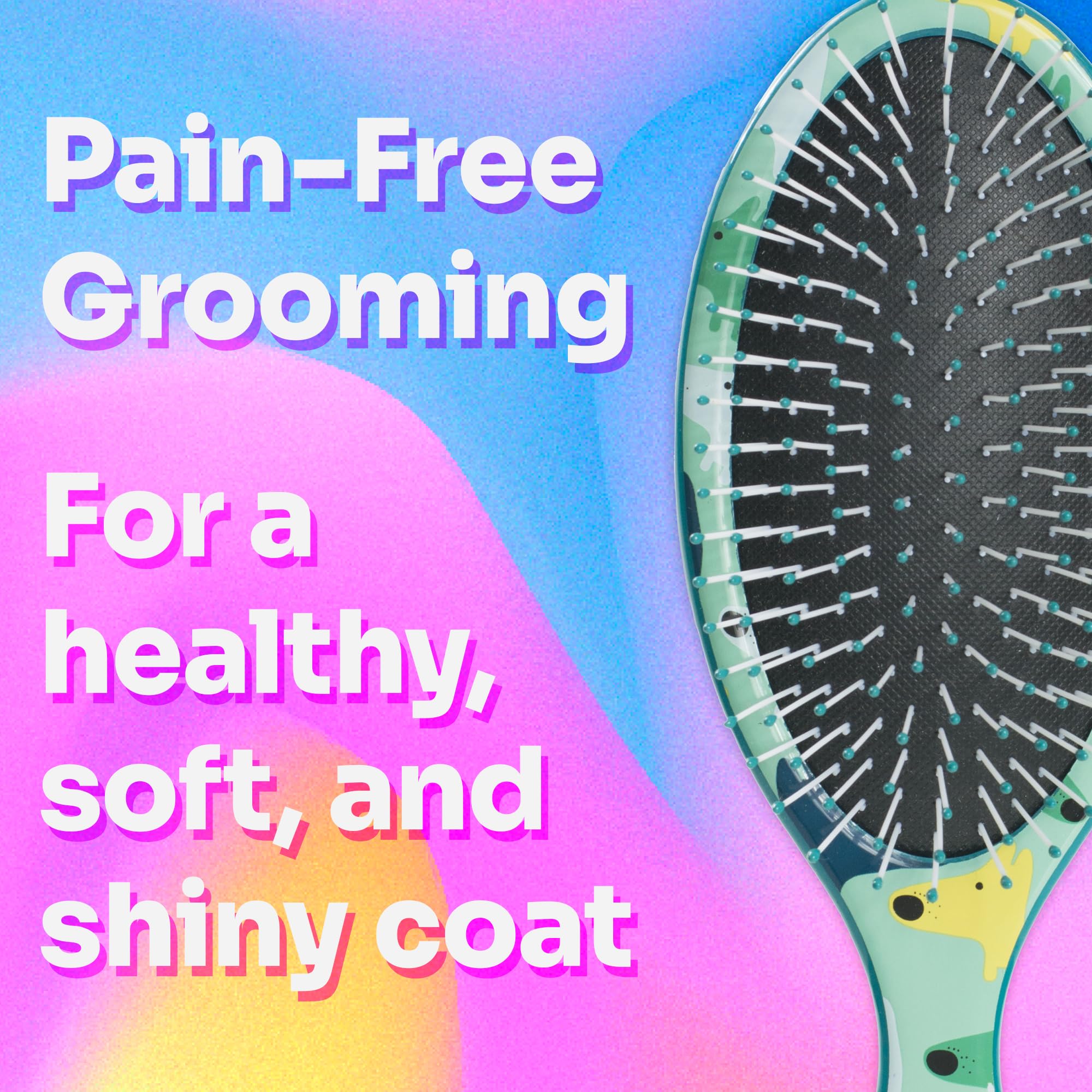 Wet Brush Pet Hair Brush, Large Dog Breed Detangler - Dog Camo, Multi - De-Shedding Comb And Dematting Tool For Grooming Long Or