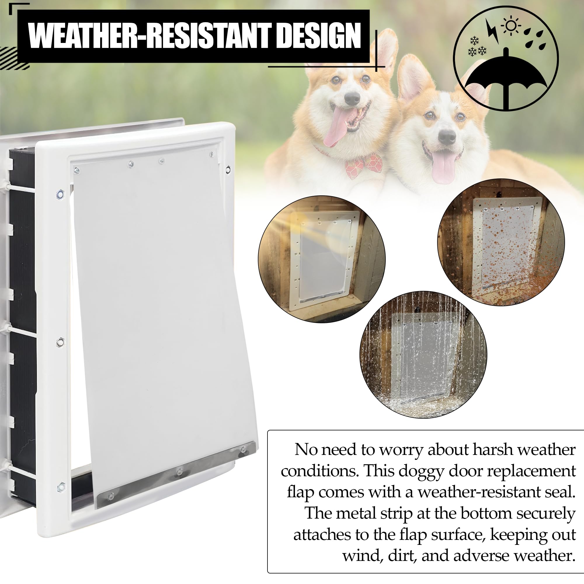 TonGass Transparent Dog Door Flap Replacement - Large 10" x 18", Compatible with Ideal Pet Products, Model DSRWXL