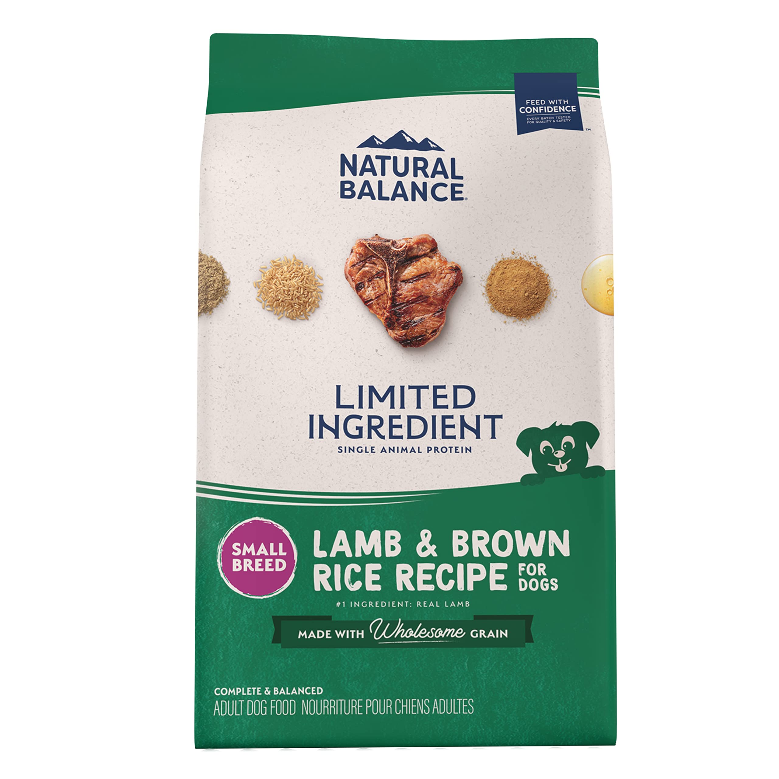 Natural Balance Limited Ingredient Small-Breed Adult Dry Dog Food with Healthy Grains, Lamb & Brown Rice Recipe, 4 Pound (Pack o
