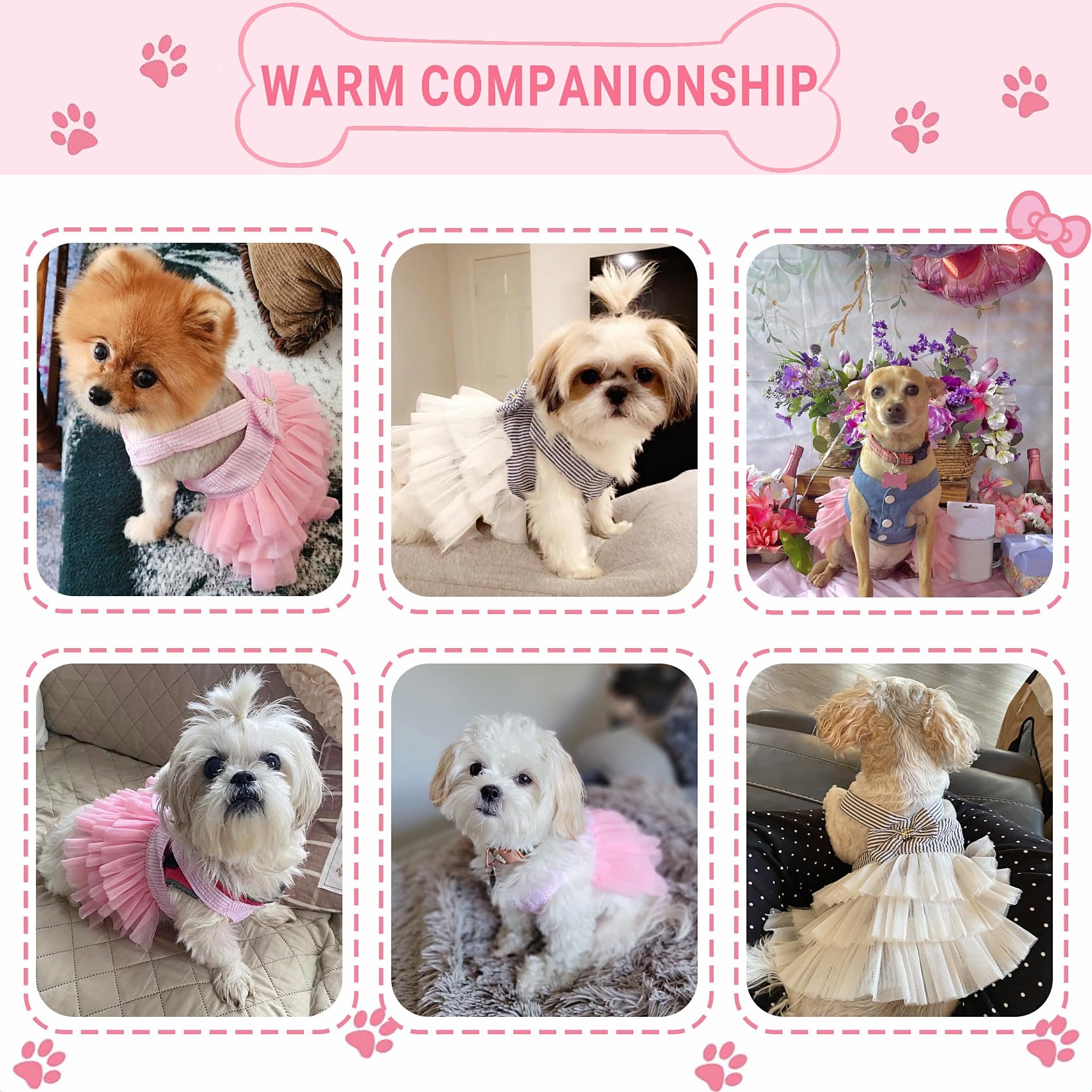 Dog Dresses, Fashion Pet Dog Clothes, Striped Mesh Puppy Dogs Princess Dresses (Pink/Blue/Denim(3Pack), Small)