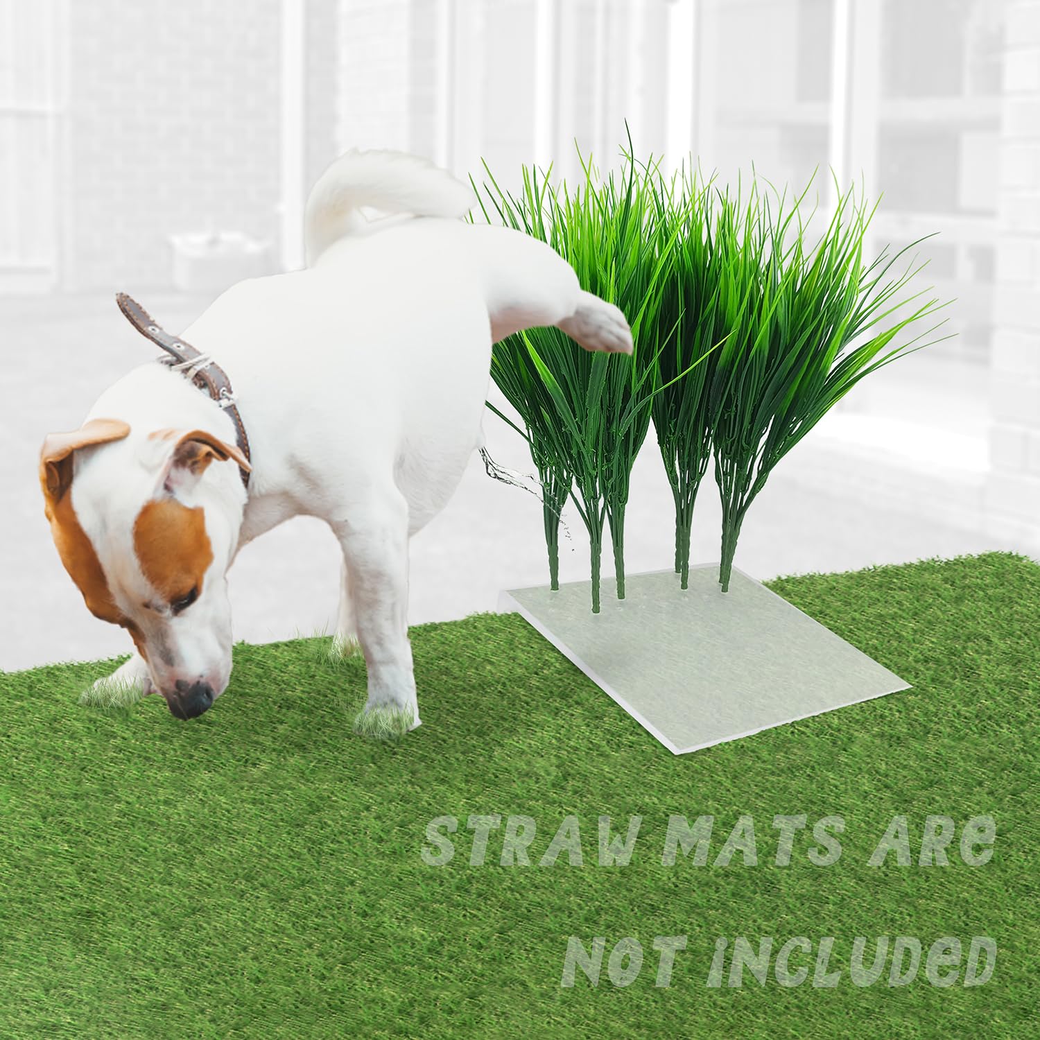 Sysmashing 8Pcs Fake Grass Plants Pee Post For Dogs To Pee On, Guiding Male Dogs To Urine And Preventing Urine From Splashing Ev