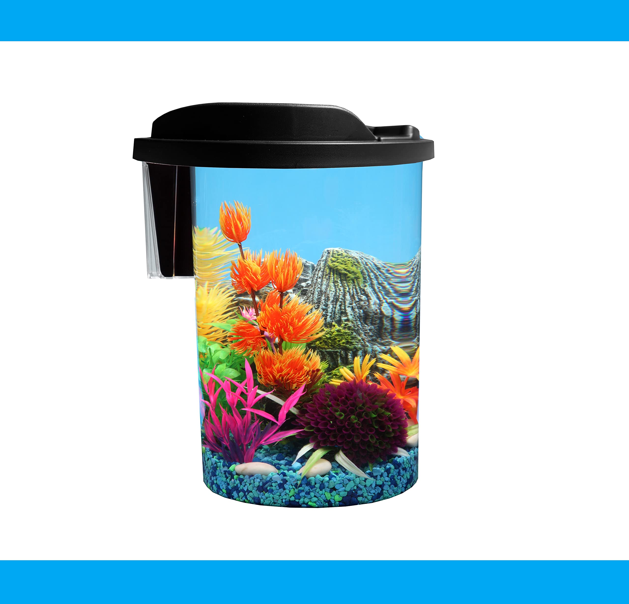 Koller Products LED Aquarium Starter Kit with Easy-Flow Filtration Technology, Black, 4.5 Gallons,