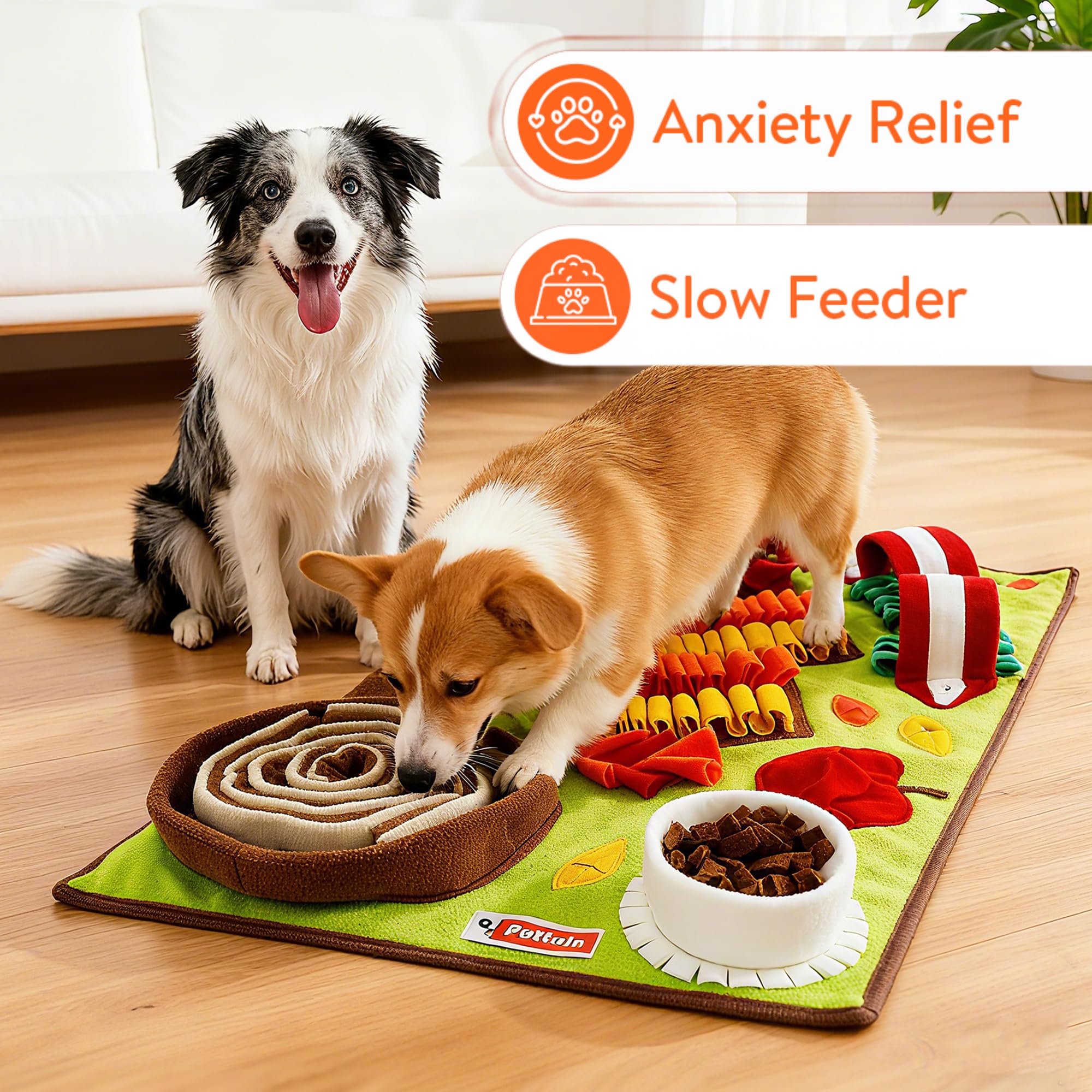 Pettain Snuffle Mat for Dogs - Interactive Dog Puzzle Toy for Mental Stimulation & Enrichment 32x20 Small & Large Breeds, Washab