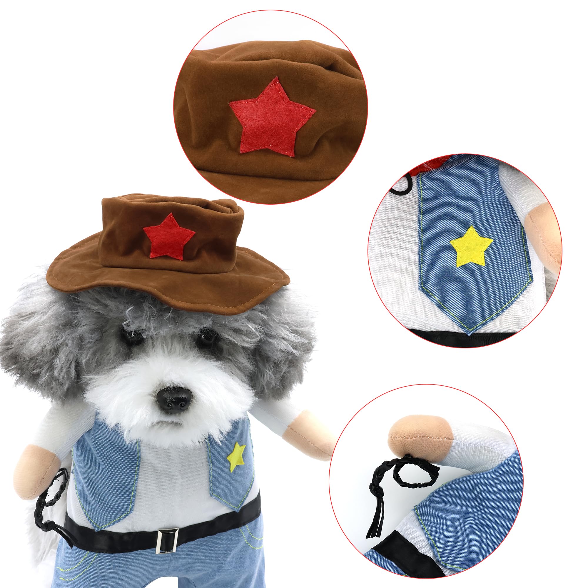Nacoco Halloween Cowboy Dog Costume - Pet Clothes Costumes With Hat For Dog And Cat Blue(S)