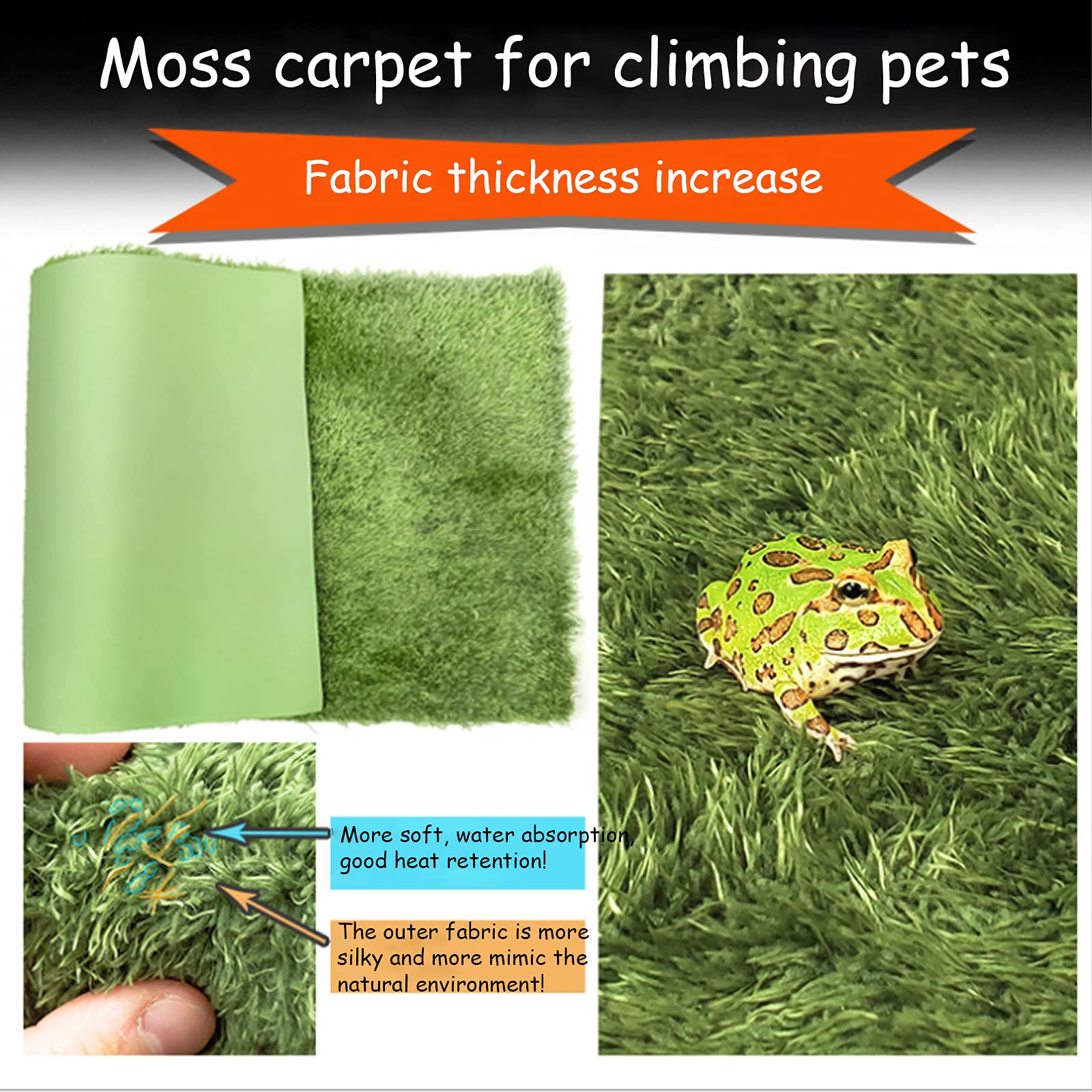 Kathson 2 Pcs Reptile Carpet Mat Terrarium Bedding Substrate Liner Mat Imitation Rainforest Crawler Mats For Snakes Bearded Drag