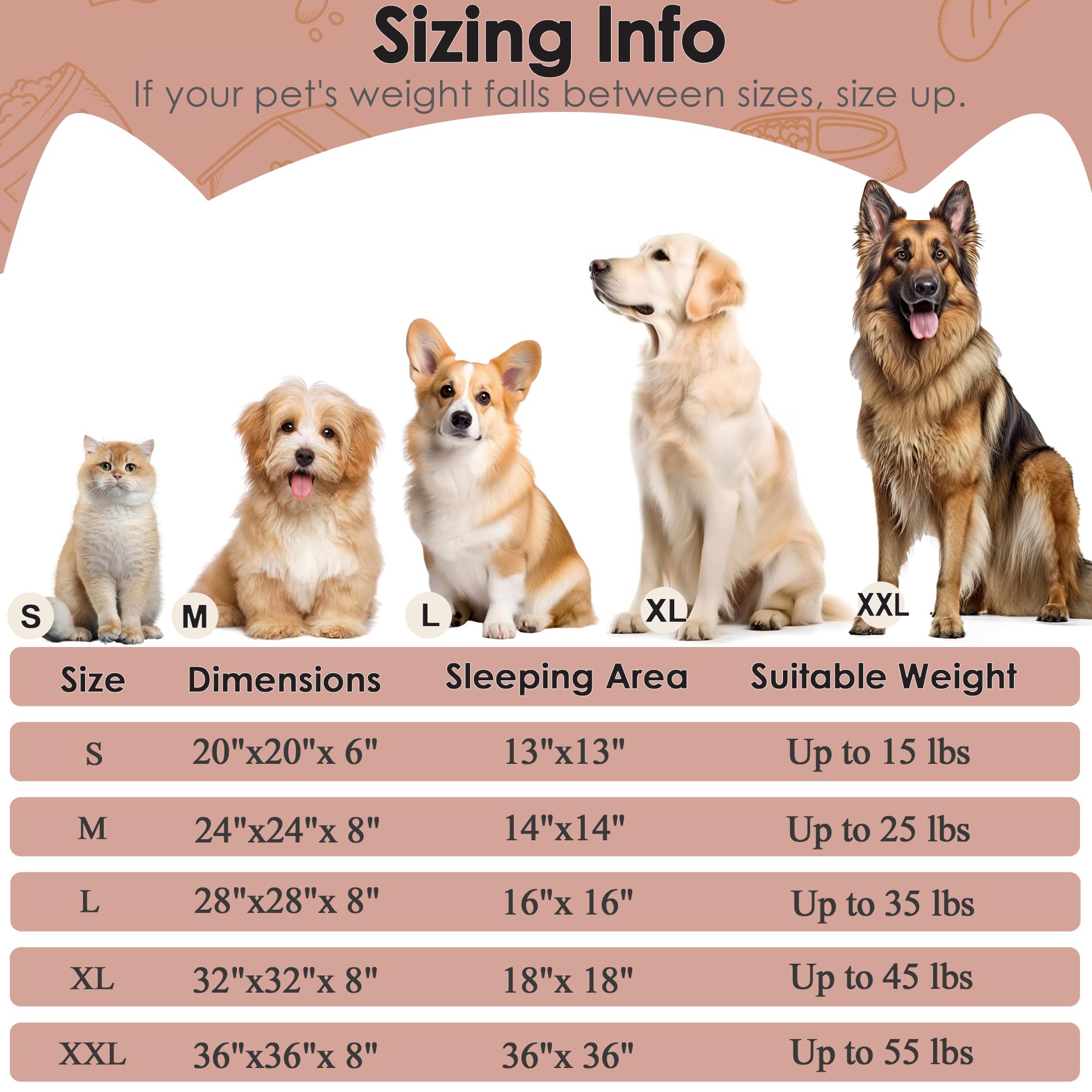 Dogs Bed for Small Dogs, Anti-Anxiety Washable Round Bed (Pink, 24.0 L x 24.0 W x 8.0 Th)