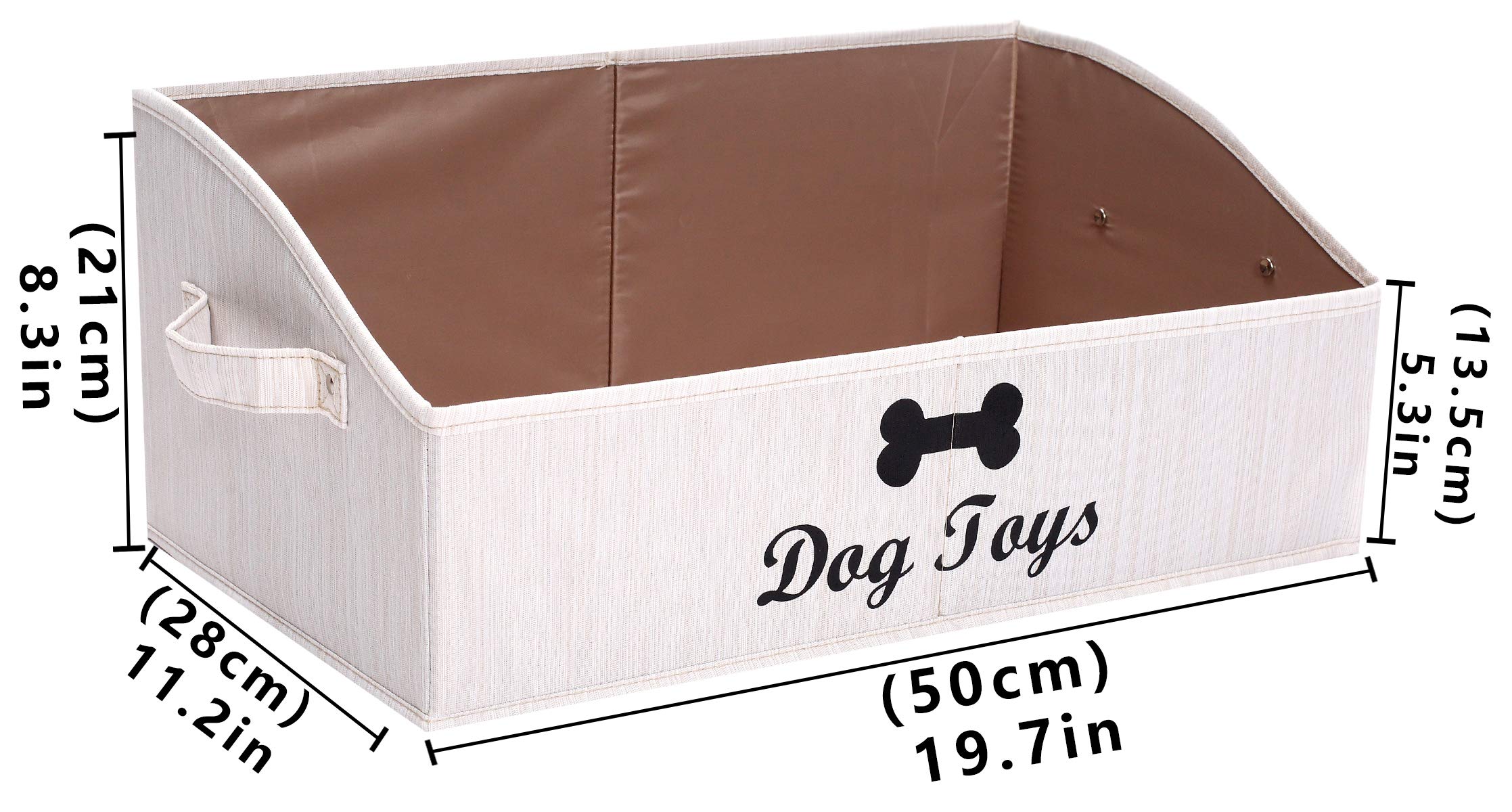 Brabtod Linen-Cotton Blend Dog Toy Basket And Dog Toy Box, Dog Toy Basket Storage - Perfect For Organizing Pet Toys, Blankets, L