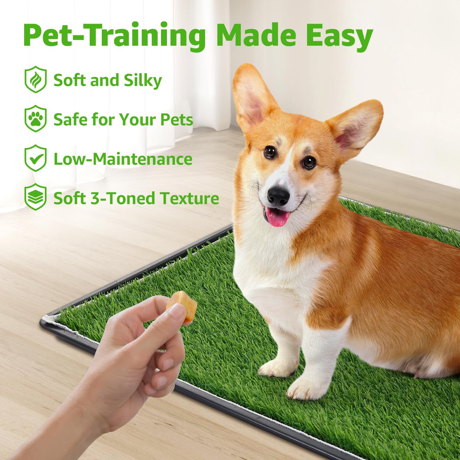 Dog Grass Large Patch Potty, Artificial Dog Grass Bathroom Turf For Pet Training, Washable Puppy Pee Pad, Perfect Indoor/Outdoor