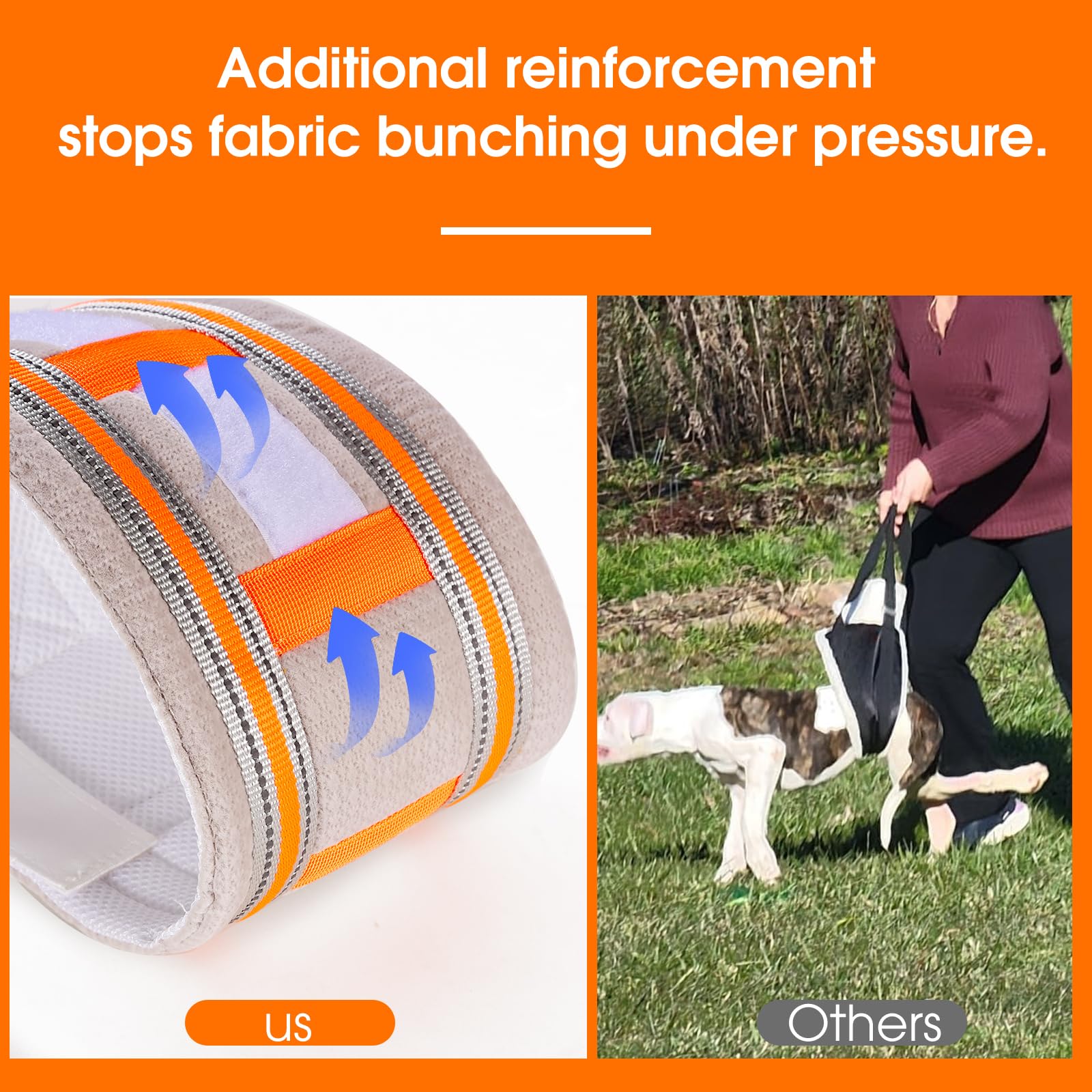 Portable Dog Lift Harness,Dog Sling For Large Dogs Hind Leg Support,Reinforcement Against Bunching,Suitable For 30-100 Lbs Dogs