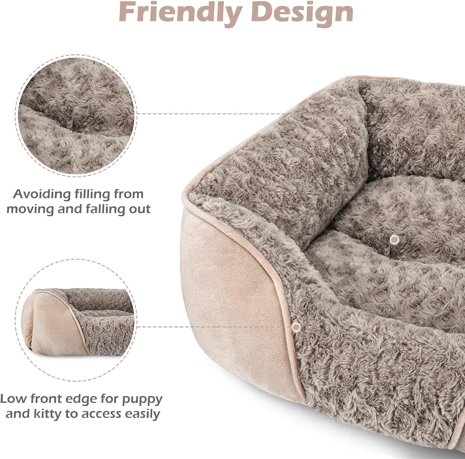Invenho Xx-Large Dog Bed For Large, Medium, Small Dogs - Rectangle, Washable, Orthopedic, Soft, Calming, Durable Pet Cuddler Wit