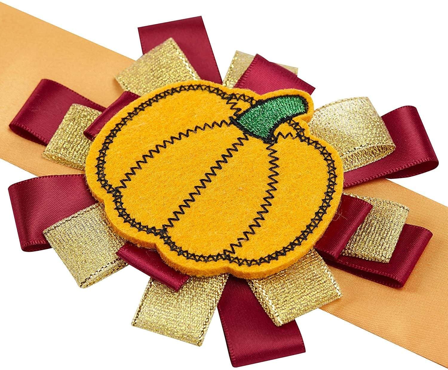 Blueberry Pet Thanksgiving Fall Charm Pumpkin Dog Collar Cover, Festive Accessory for Small to Large Dog Collars, Perfect for Do