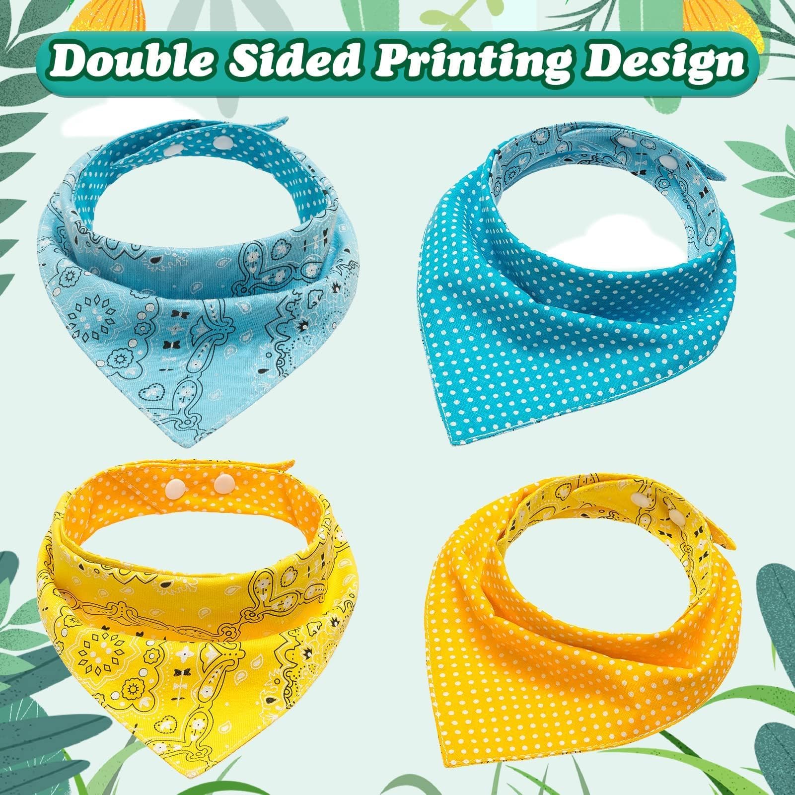 Pawchie Dog Bandanas Small Reversible Styles Pet Triangle Scarf Bibs - Adjustable With Two Snaps - Kerchief Set Accessories For Dogs, Puppy, Cats Red