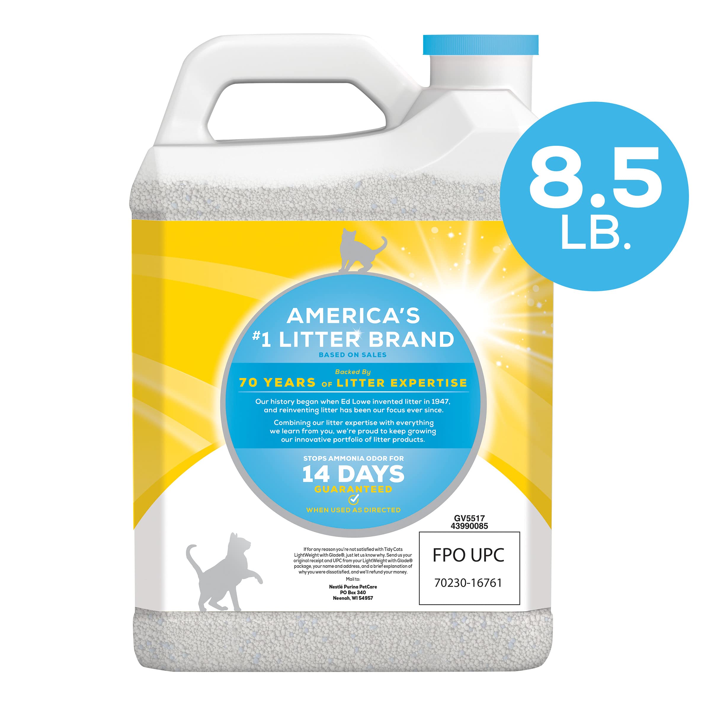 Purina Tidy Cats Low Dust Clumping Cat Litter, Lightweight Glade Clear Springs Multi Cat Litter - (2) 8.5 Lb. Jugs