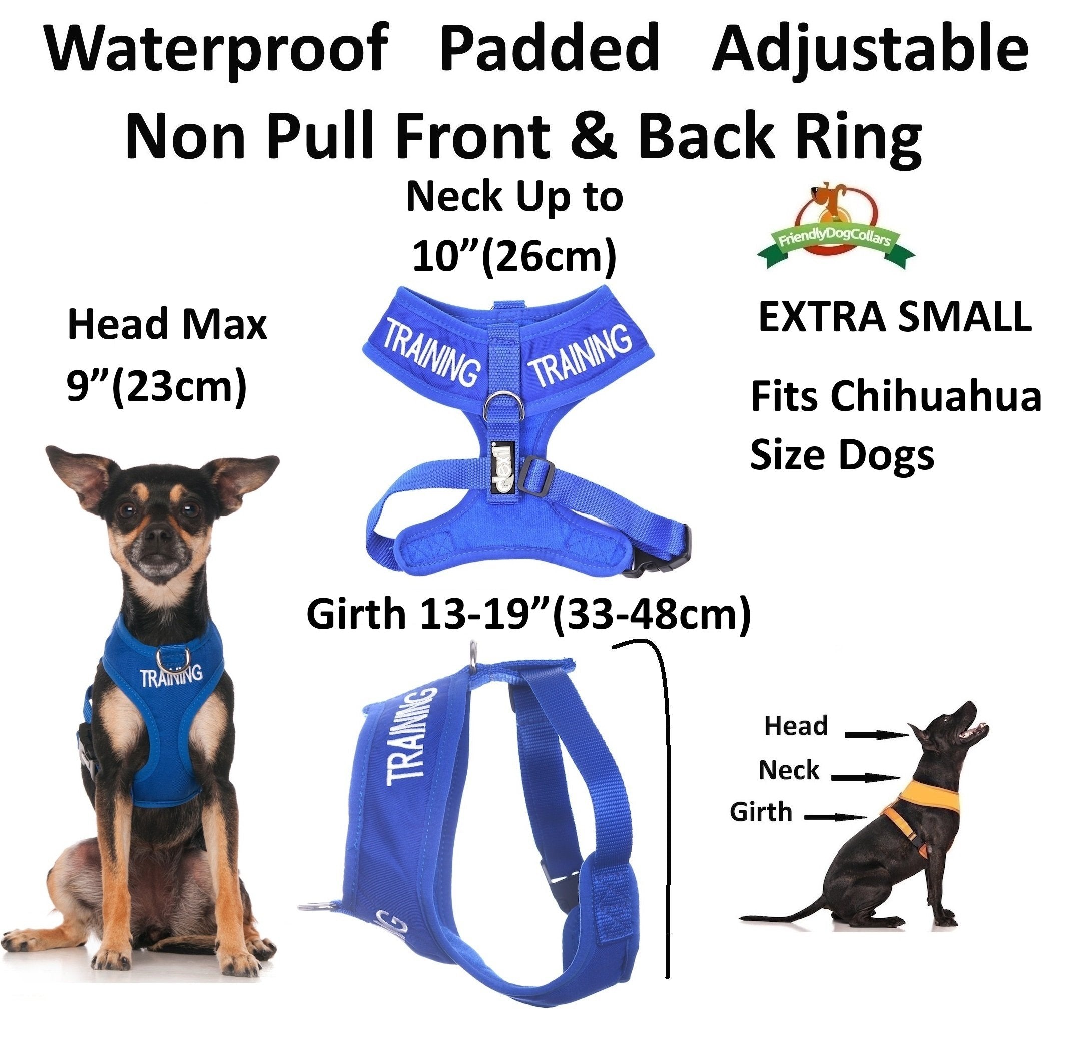 Training (Dog In Training/Do Not Disturb) Blue Color Coded Non-Pull Front And Back D Ring Padded And Waterproof Vest Dog Harness Prevents Accidents By Warning Others Of Your Dog In Advance (Xs)