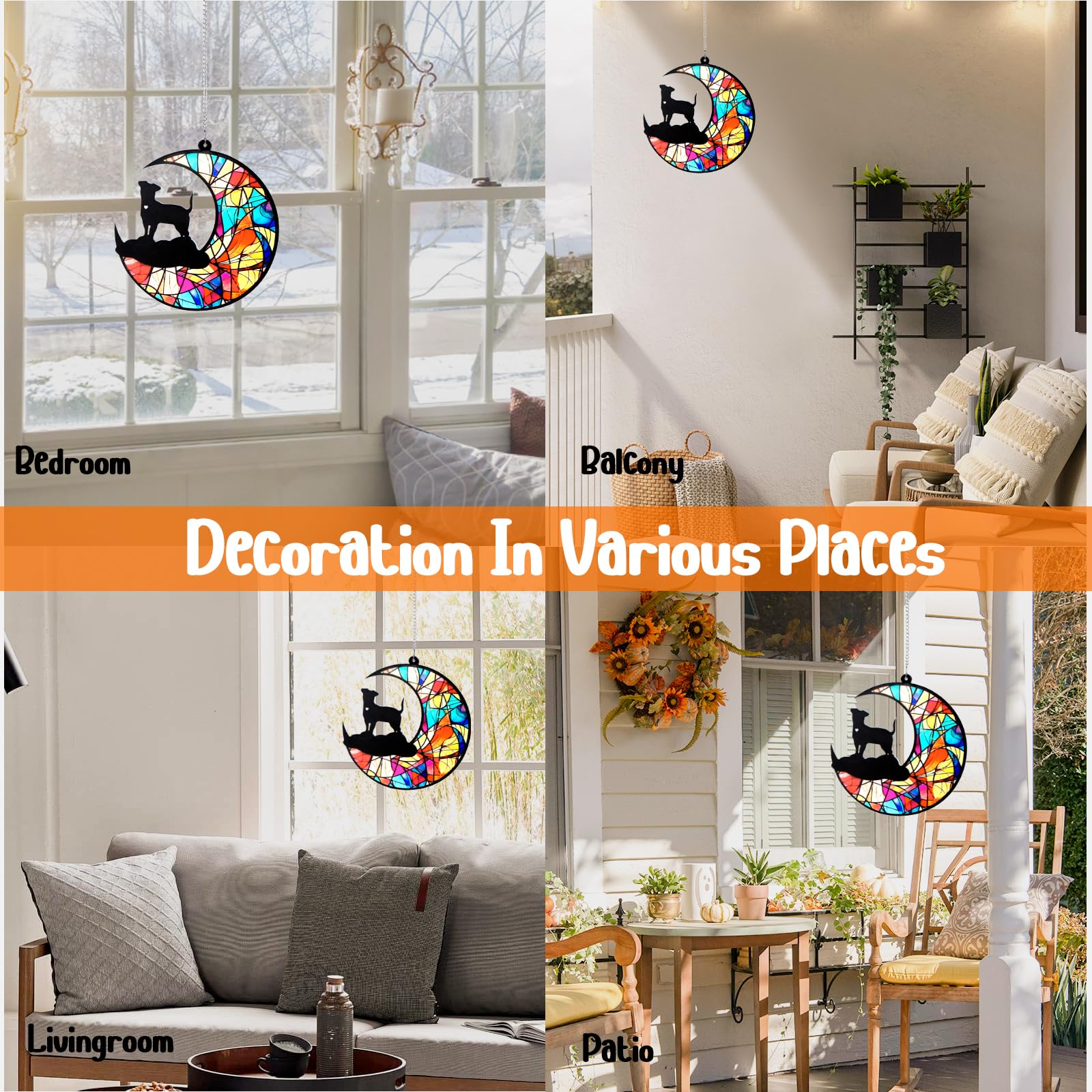 Deerzone Dog Memorial Suncatcher,Dog Memorial Gifts For Loss Of Dog,Loss Of Pet Sympathy Gift Dog Pass Away Gifts With Name Date