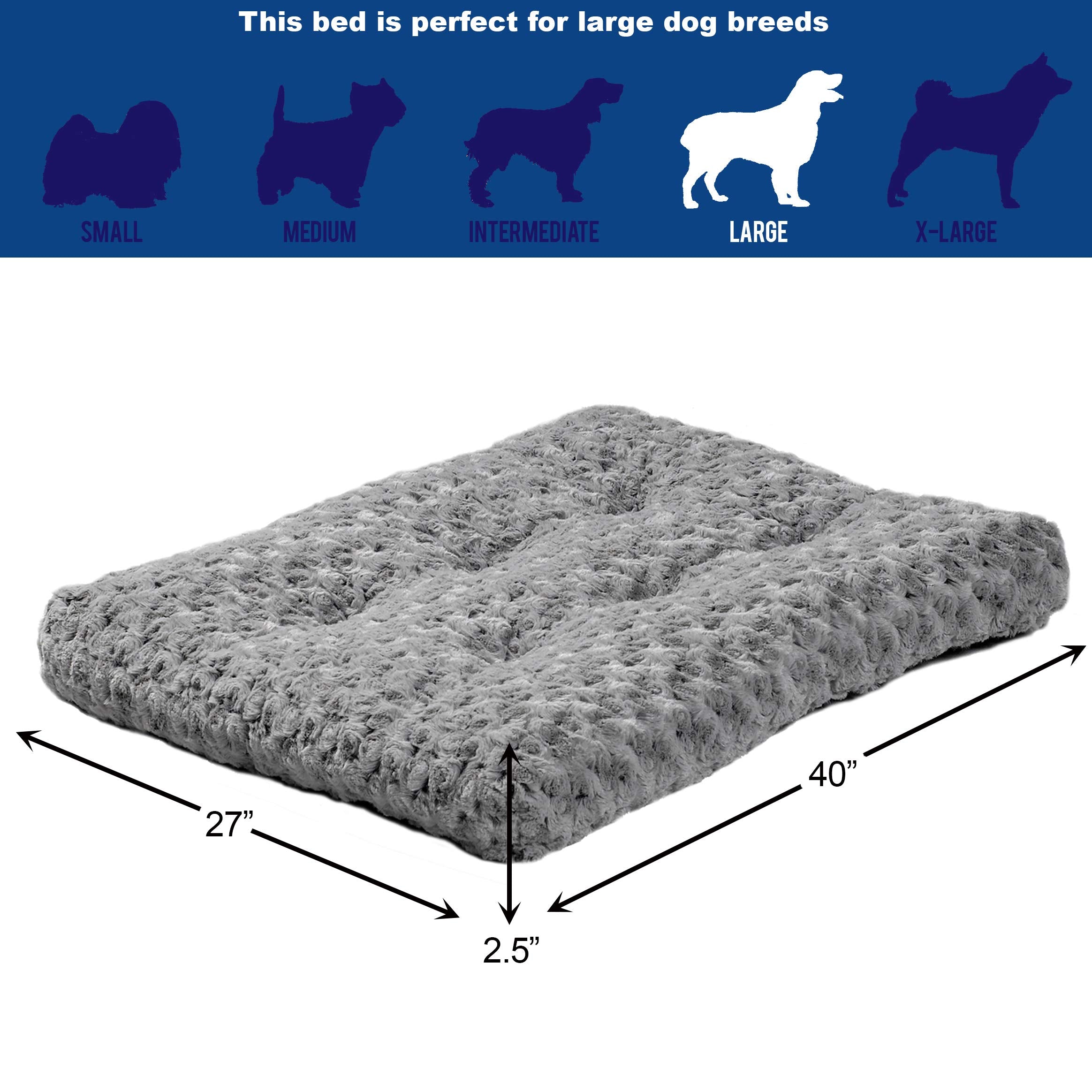 Midwest Homes For Pets Deluxe Dog Beds | Super Plush Dog & Cat Beds Ideal For Dog Crates | Machine Wash & Dryer Friendly, 1-Year Warranty