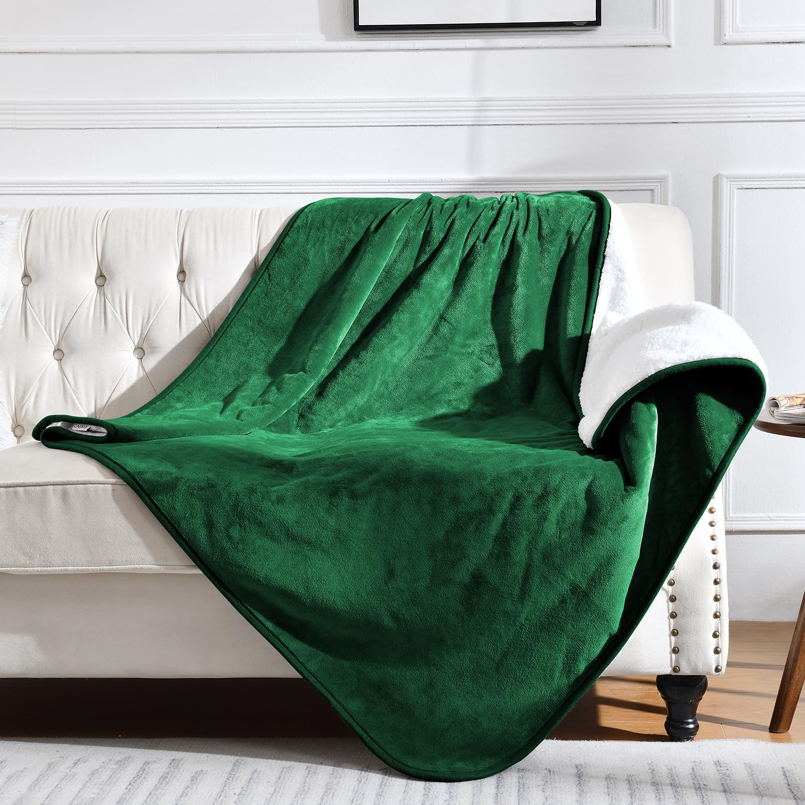 Yaning Waterproof Blanket For Bed Couch Sofa, Soft Liquid Pee Proof Pet Blanket For Dog Puppy Cat, Reversible Sherpa Fleece Furniture Protector (Green, 50X60 Inches)