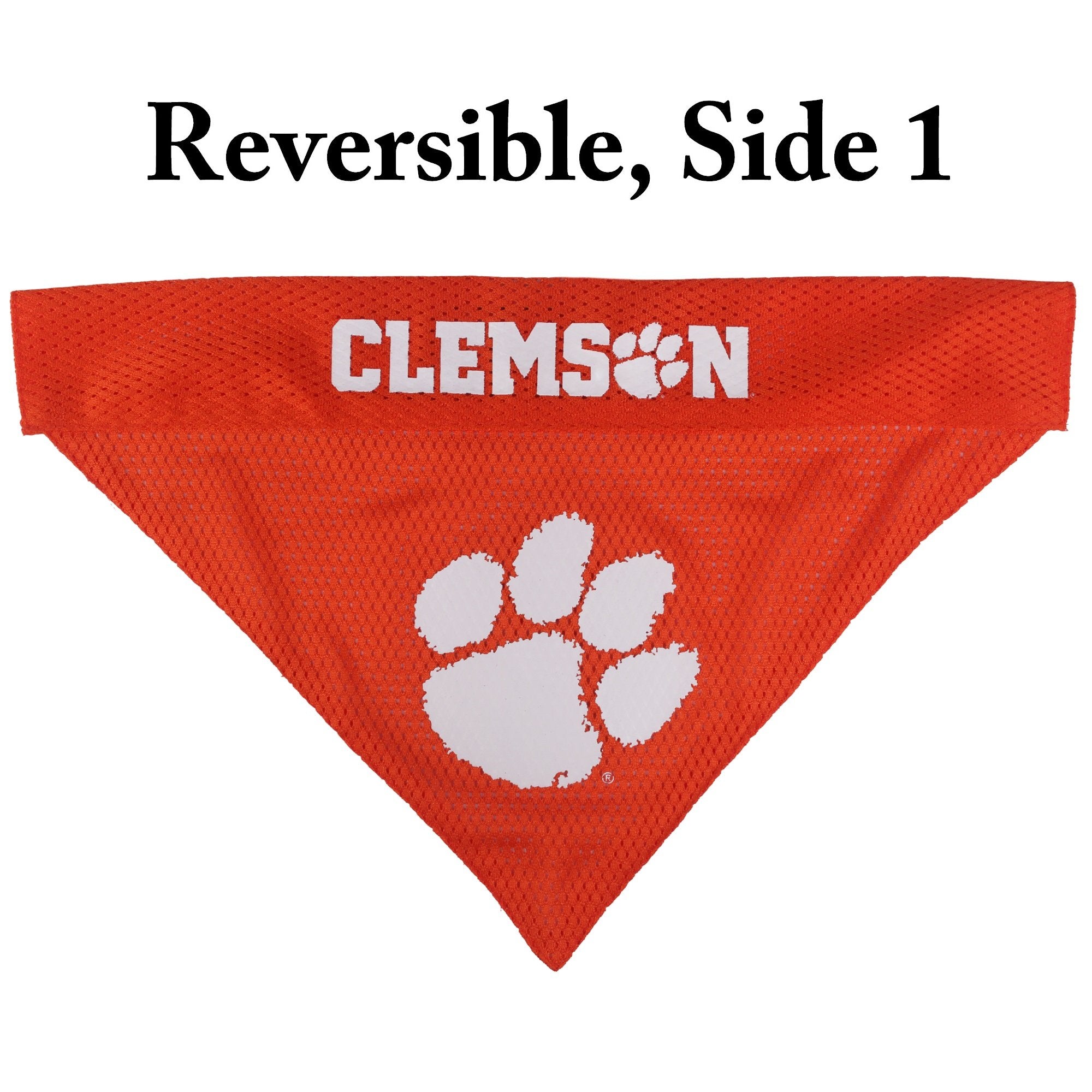 Pets First Collegiate Pet Accessories, Reversible Bandana, Clemson Tigers, Large/X-Large