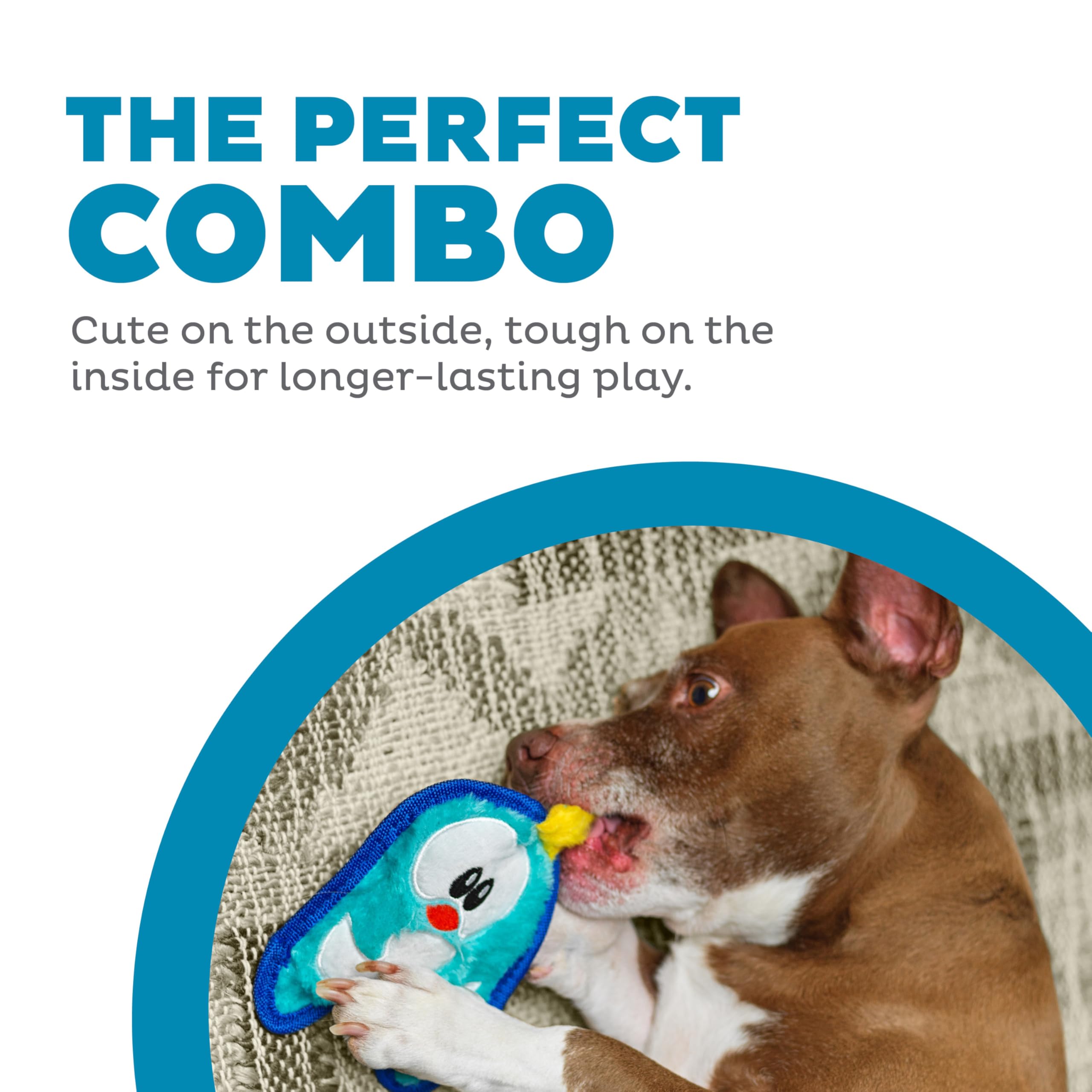 Outward Hound Plush Squeaky Dog Toy, Blue Penguin, X-Small, Durable Polyester, Model 67806