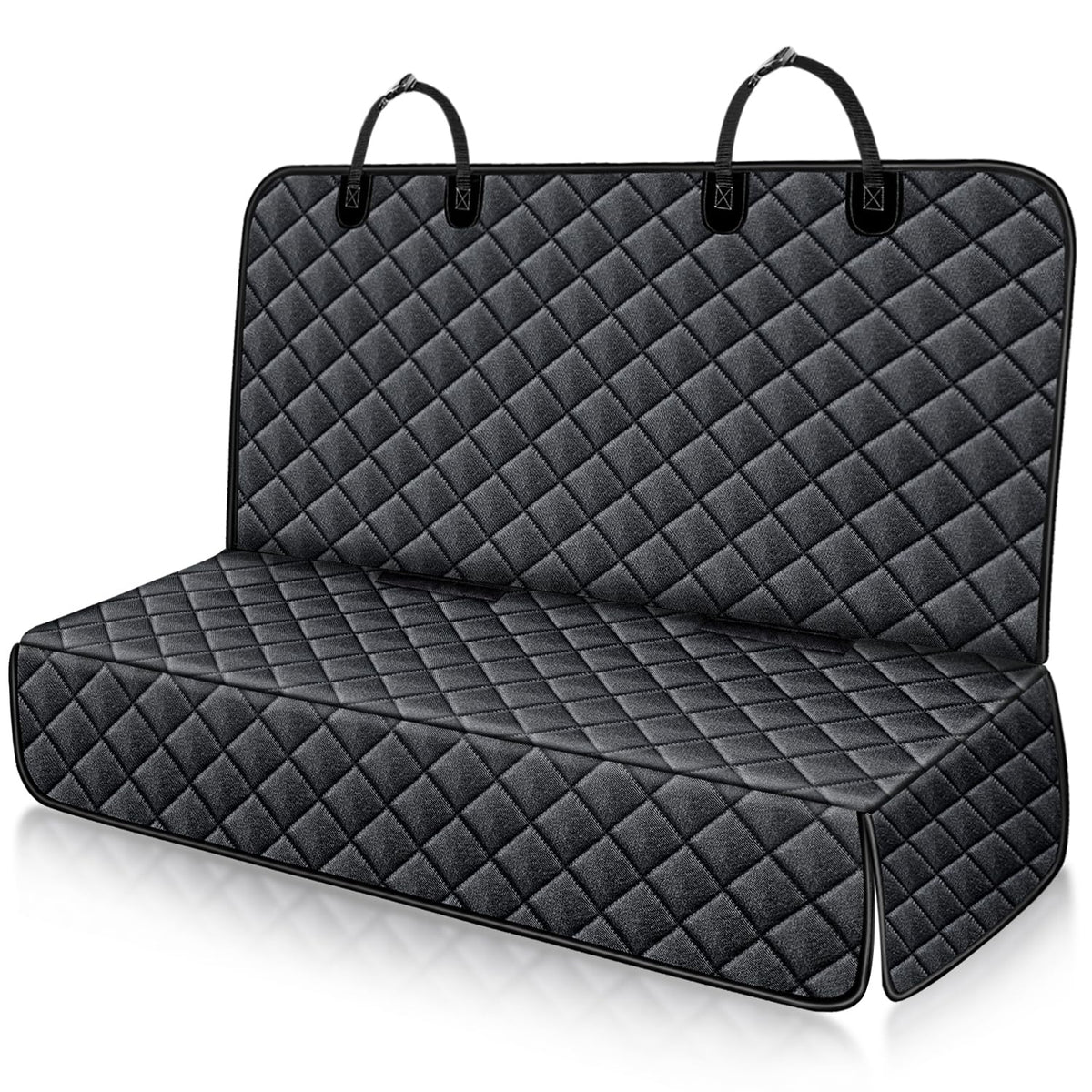 Nestroad Bench Dog Car Seat Cover For Back Seat,Waterproof Dog Seat Covers,Heavy-Duty And Nonslip Backseat Protector Cover For Cars,Trucks & Suvs (Black,53'×48')