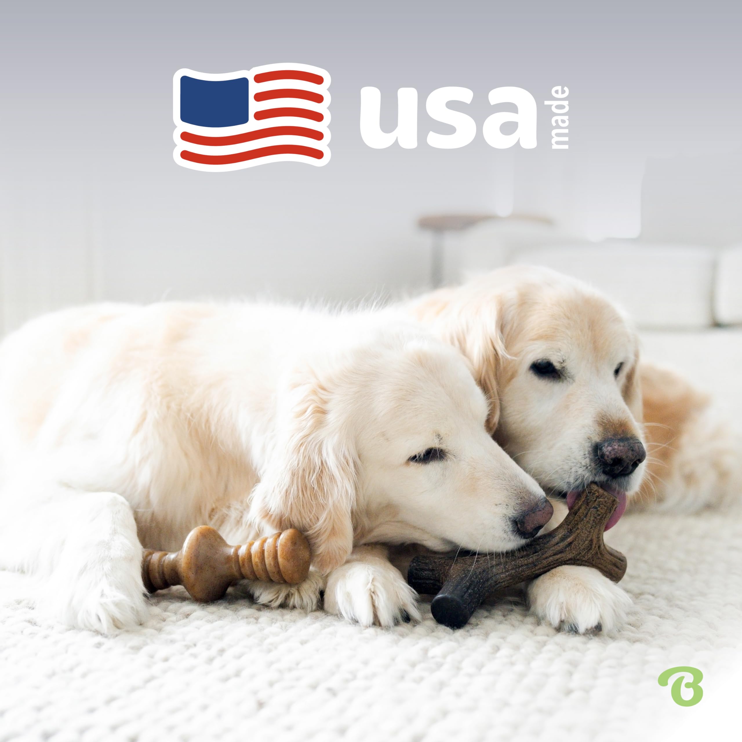 Benebone 2-Pack Maplestick/Zaggler Durable Dog Chew Toys, Real Maplewood, Real Bacon, Made In Usa Medium