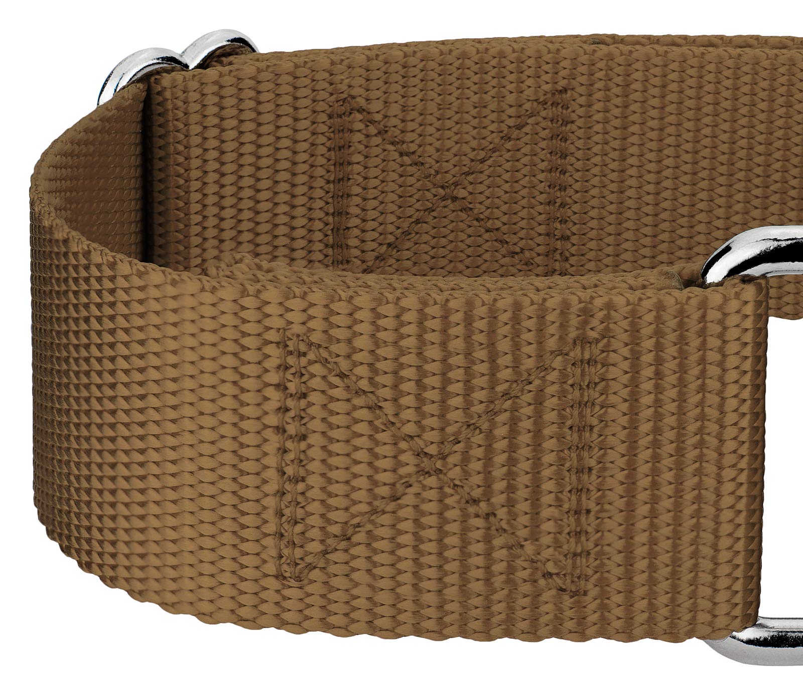 Country Brook Petz - Vibrant 15 Color Selection - Martingale Heavyduty Nylon Dog Collar (Extra Large, 1 1/2 Inch Wide, Coyote Ta