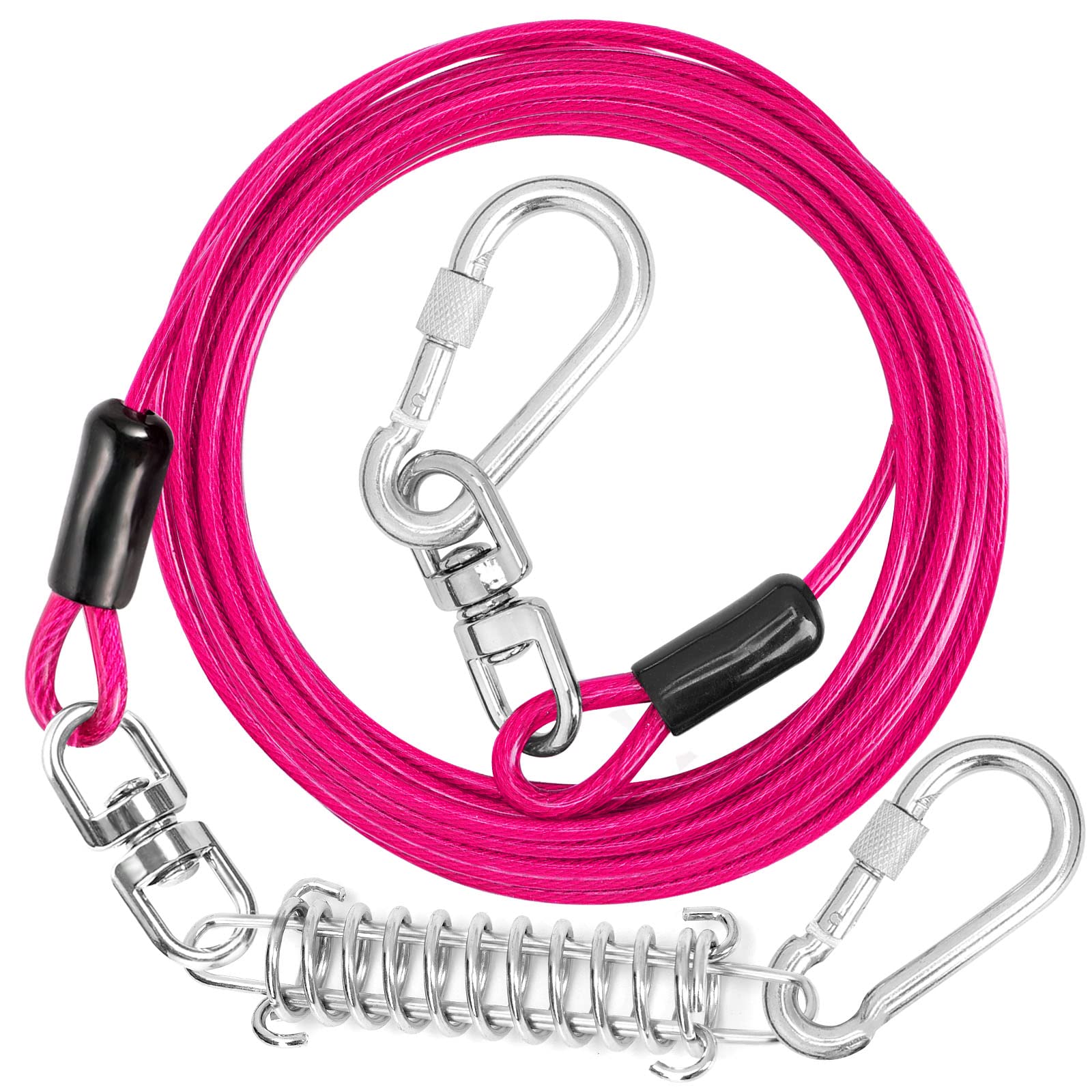 Jenico Dog Tie Out Cable - 40 Ft Dog Runner Cable With Swivel Hook, Dog Leash Run Tether For Yard Outdoor And Camping, Rust- Proof Training Line For Small To Medium Pets Up To 500 Lbs