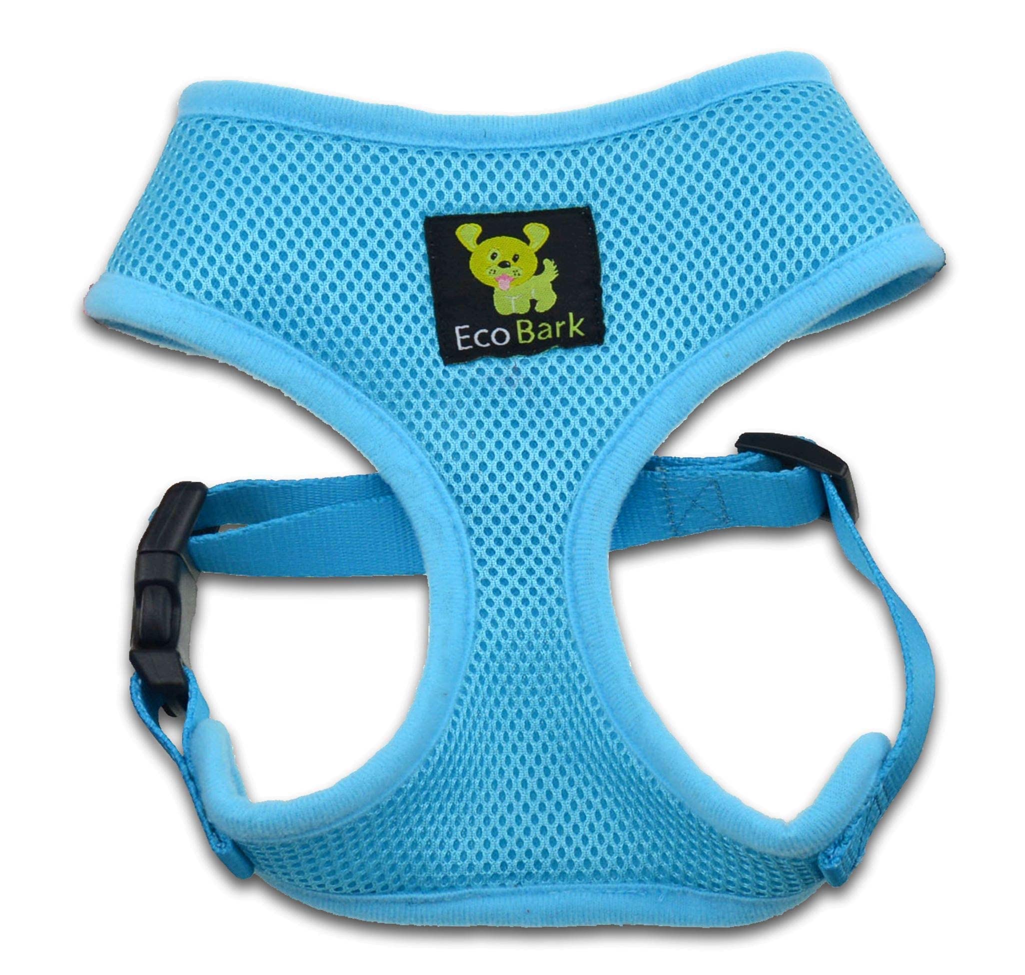 Ecobark Dog Harness - Eco-Friendly Max Comfort Harnesses - Luxurious Soft Mesh Halter - Over The Head Harness Vest- No Pull And No Choke For Puppy, Toy Breeds & Small Dogs (Small, Baby Blue)