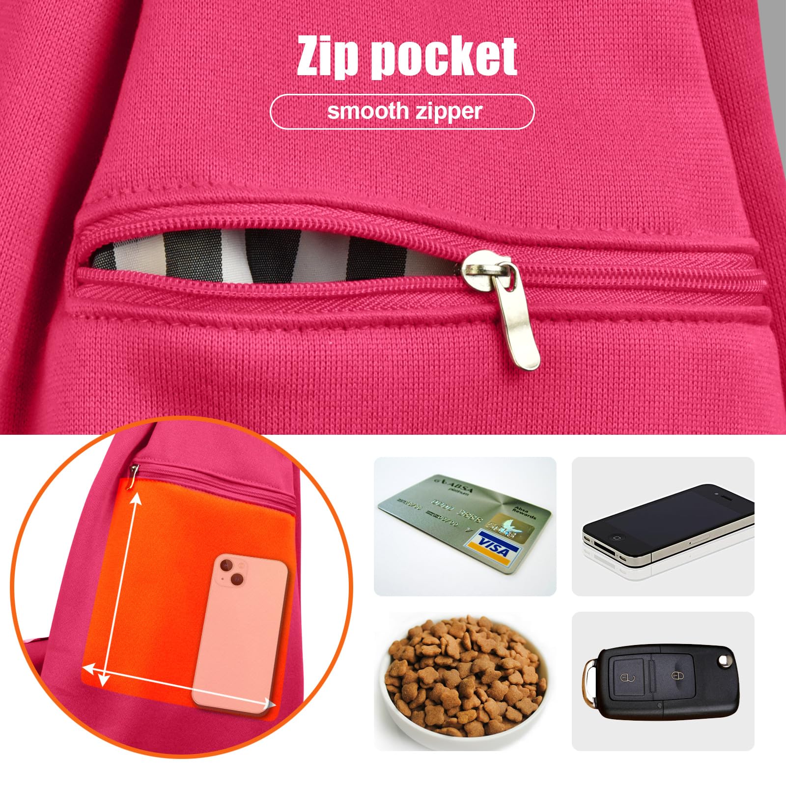 Tomkas Dog Sling Carrier For Small Dogs Puppy Carrier For Small Dogs (Rose Red, For Pets Weight 2-7 Lbs)