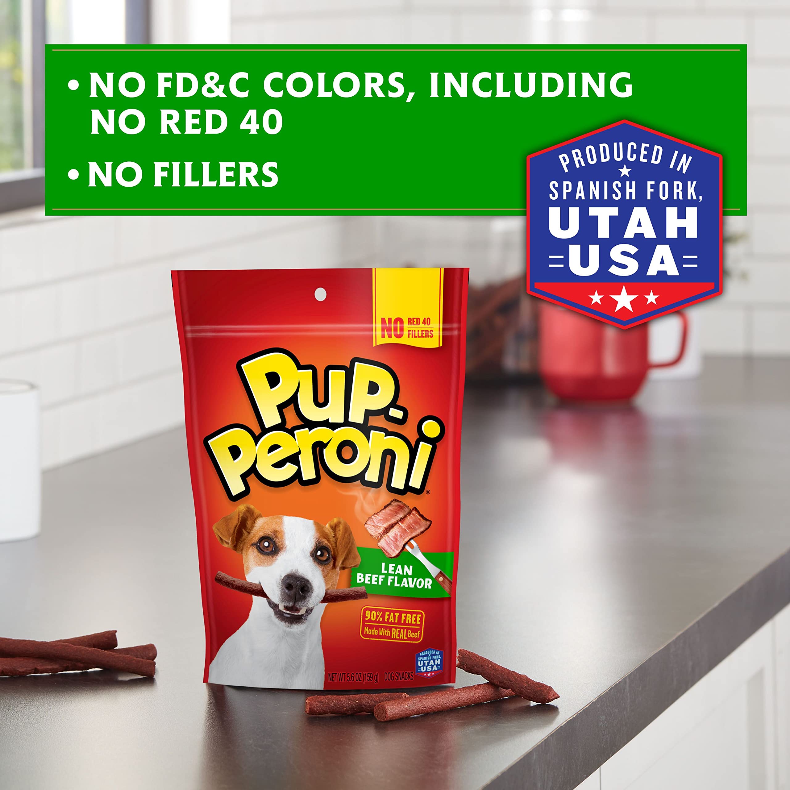 Pup-Peroni Dog Treats, Lean Beef Flavor, 38 Ounce, Made with Real Beef, 90% Fat Free, No Red 40 or Fillers
