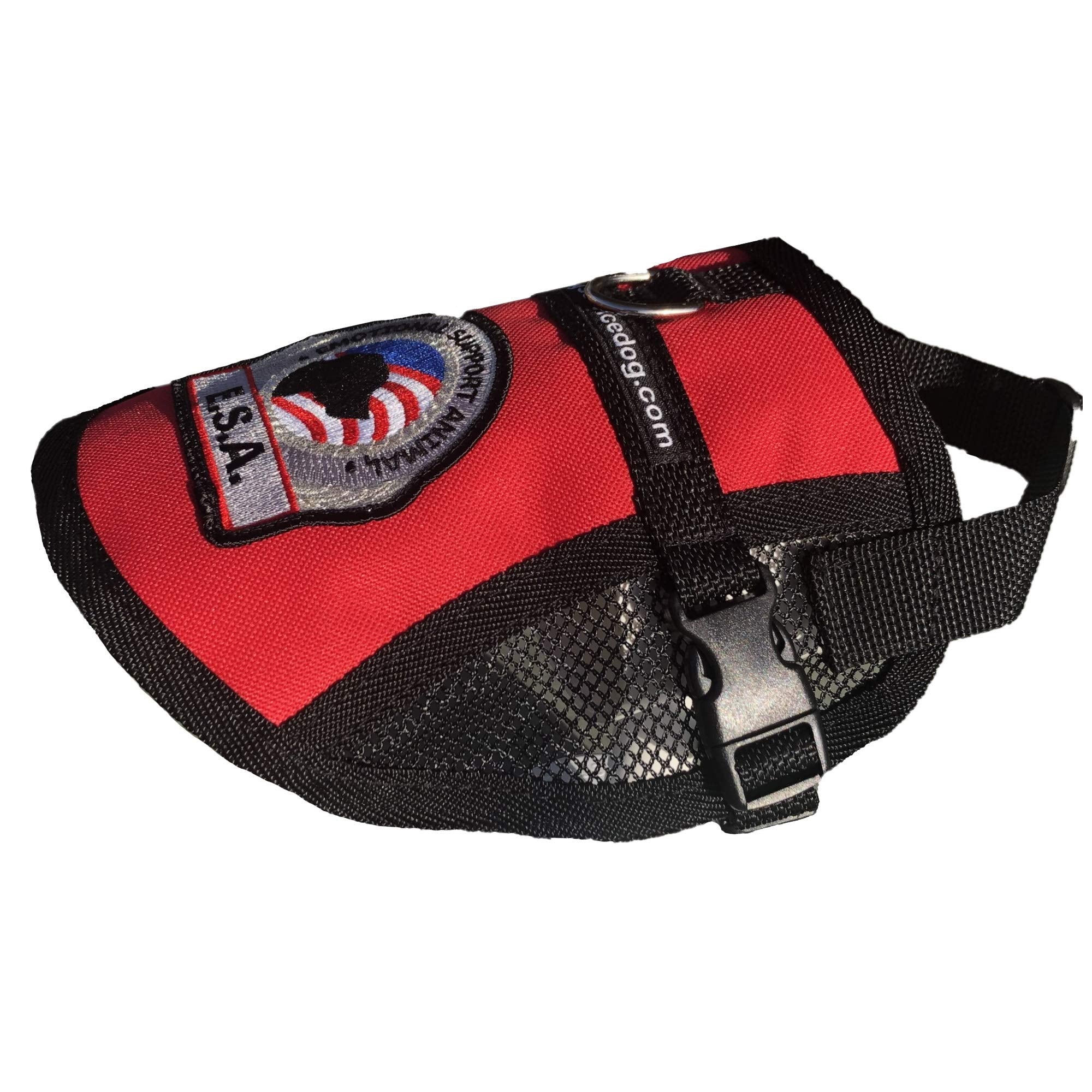 Premium Emotional Support Dog Vest | Esa Dog Vest | Mesh Cooling Panel | Emotional Support Dog Harness | Includes 5 Federal Law Esa Handout Cards (14' - 17' Girth, Red)