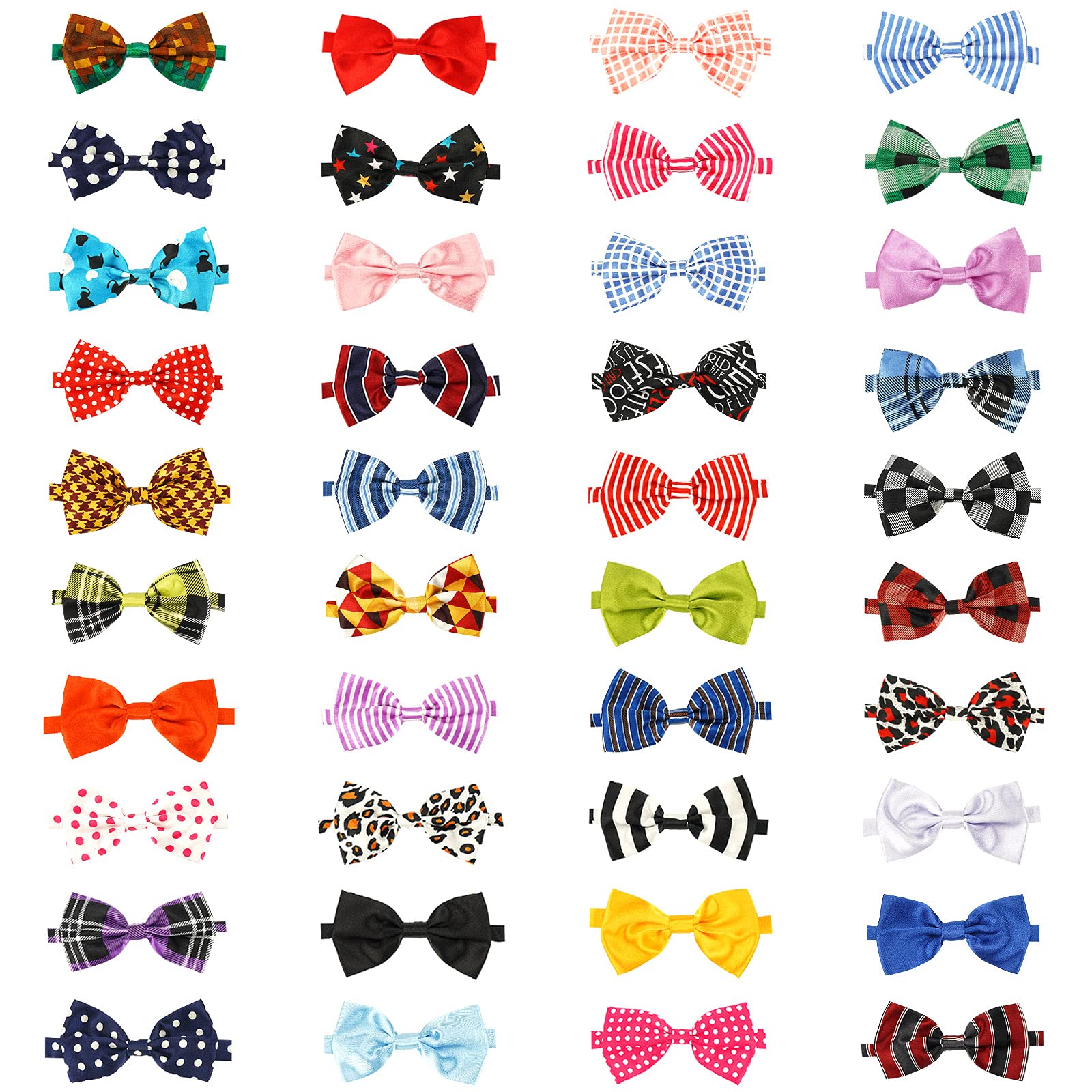 Bow Ties For Dogs Bulk, 40Pcs Segarty Cat Dog Bowties With Adjustable Collar For Medium Small Dogs, Grooming Shop Accessory Gift
