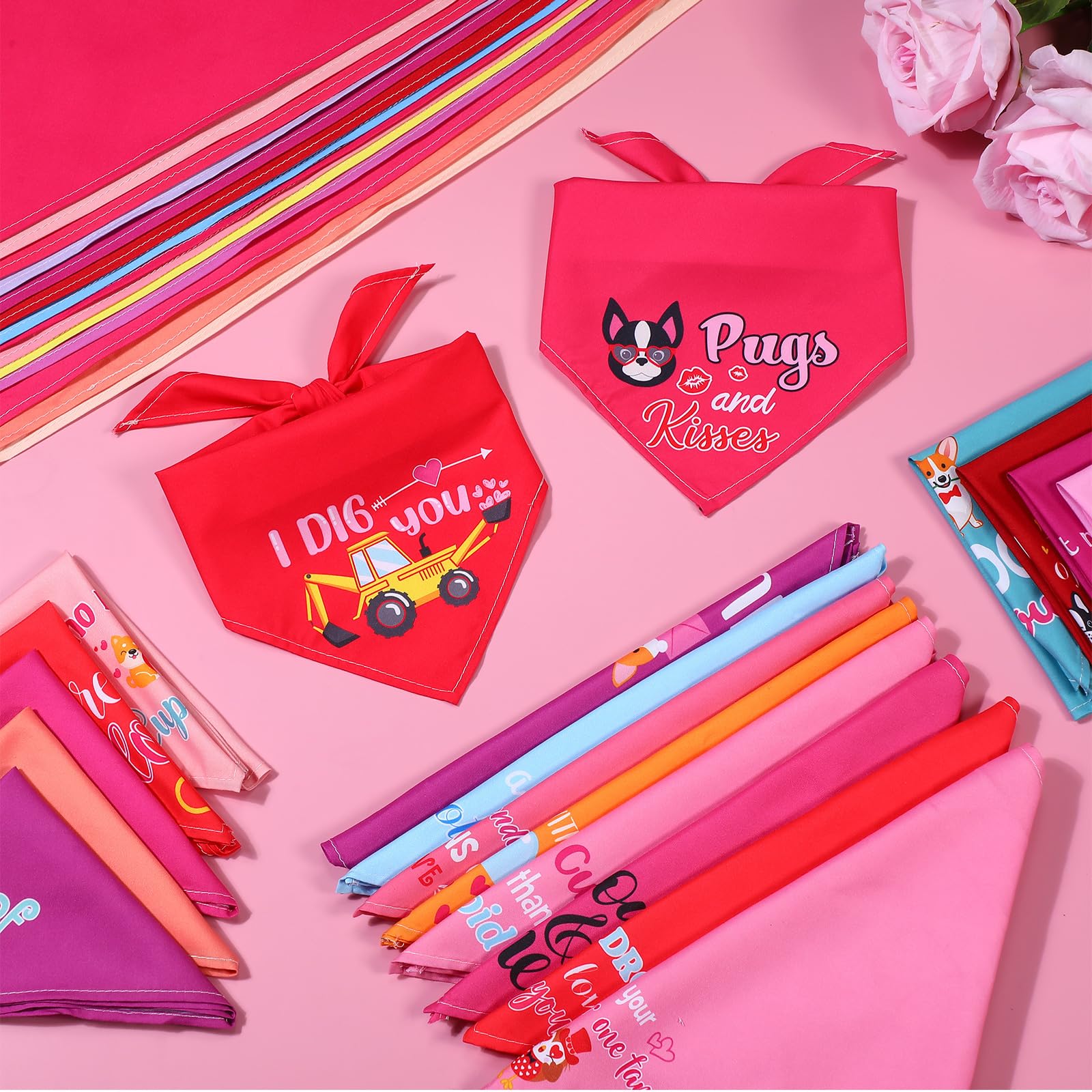 Clysee 100 Pcs Dog Bandana Bulk With Sayings Pet Triangle Scarf Bibs Washable Puppy Kerchief Adjustable Grooming Supplies For Sm