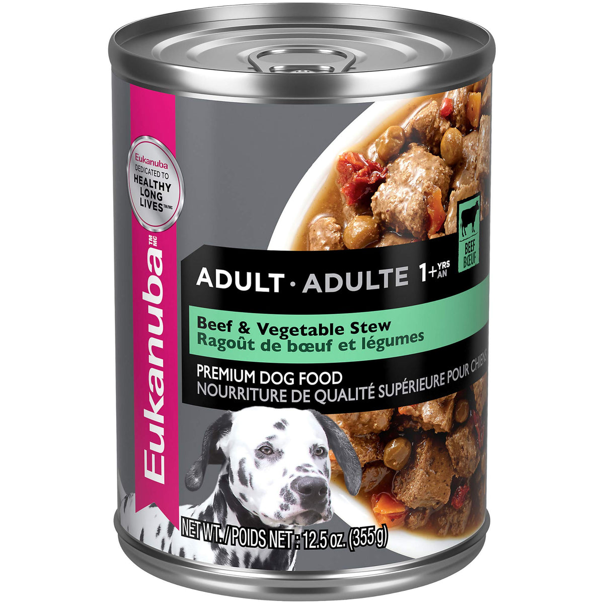 Eukanuba Beef & Vegetable Stew Adult Wet Dog Food, 12.5 Oz Can (12-Count)