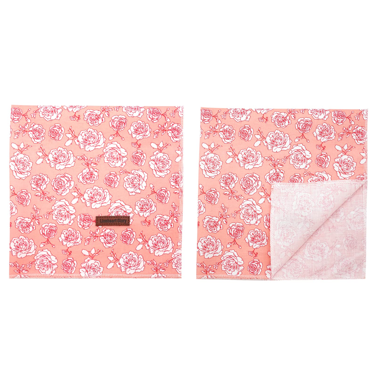 Lionheart Glory Rose Print Dog Bandana 1 Pack Washable Soft Scarf, Square Adjustable Bandana For Small Dogs And Cats