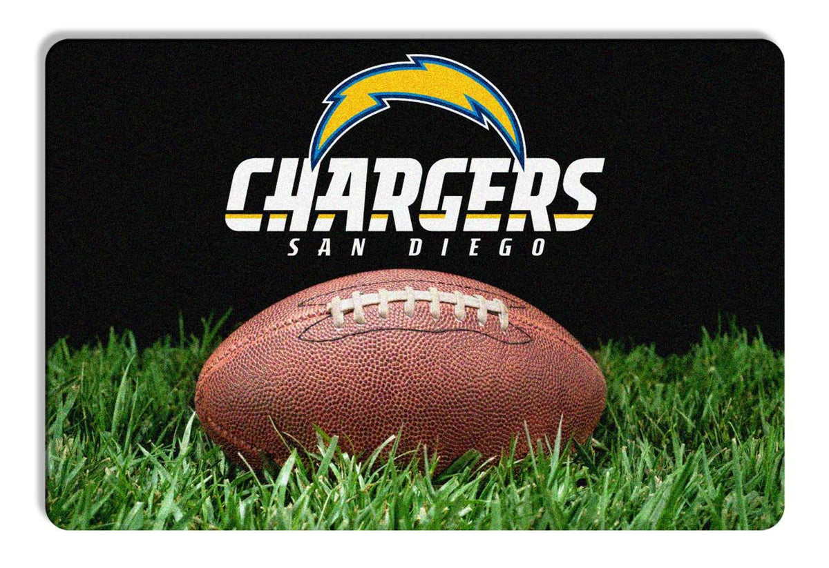 NFL San Diego Chargers Classic Football Pet Bowl Mat, Large