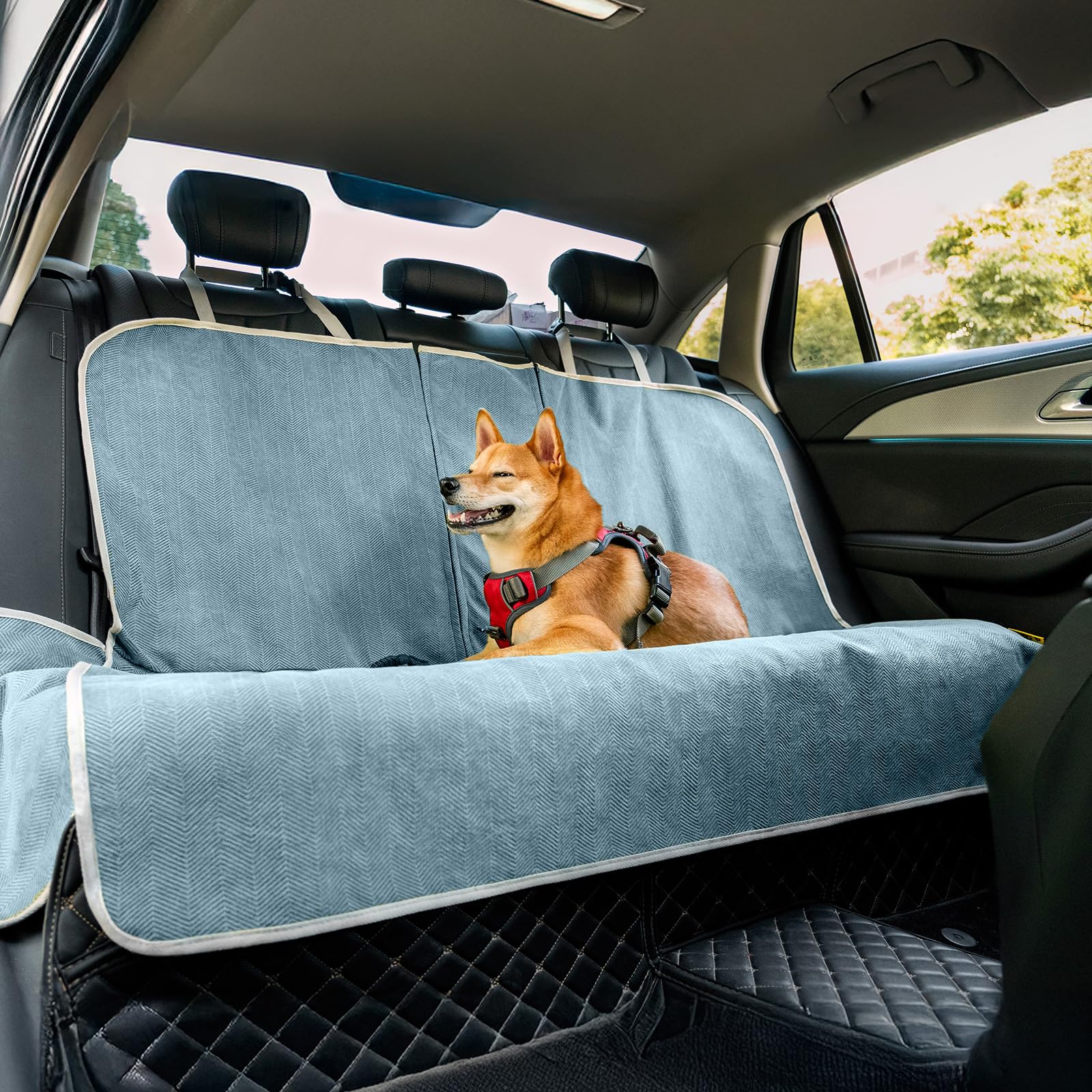 Funny Fuzzy Dog Car Seat Cover For Back Seat, Waterproof, Scratchproof Car Seat Protector For Dogs Nonslip, Dog Back Seat Covers