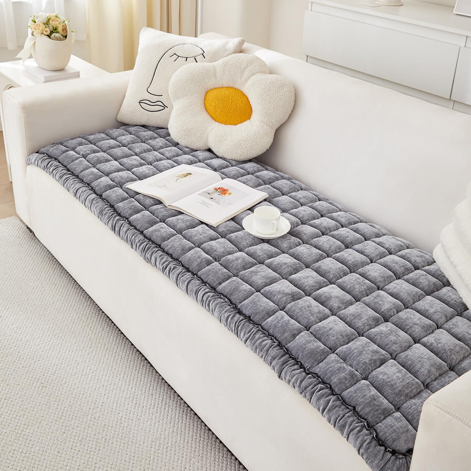 Aeeishomereform Dog Couch Cover Protector, Heavy Pet Couch Covers, Couch Covers For Dogs Washable, Non-Slip Pet Bed Mat Sofa Cov