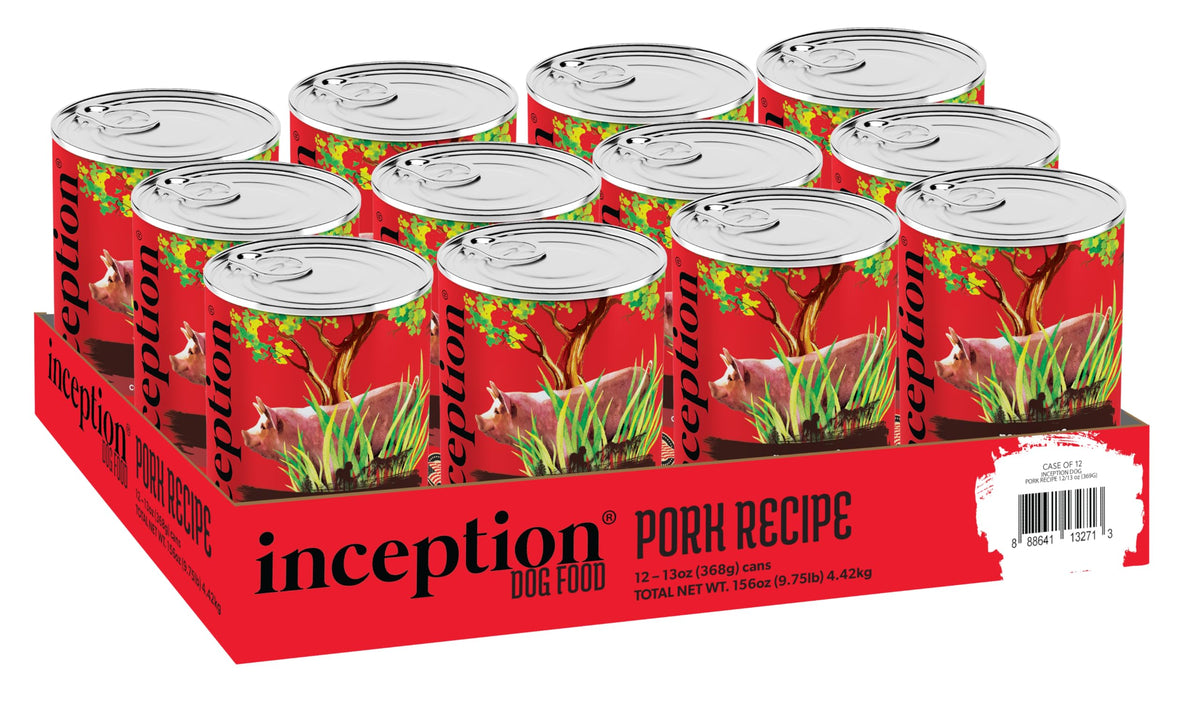 Inception® Wet Dog Food Pork Recipe – Complete And Balanced Dog Food – Meat First Legume Free Wet Dog Food – 12/13Oz Case