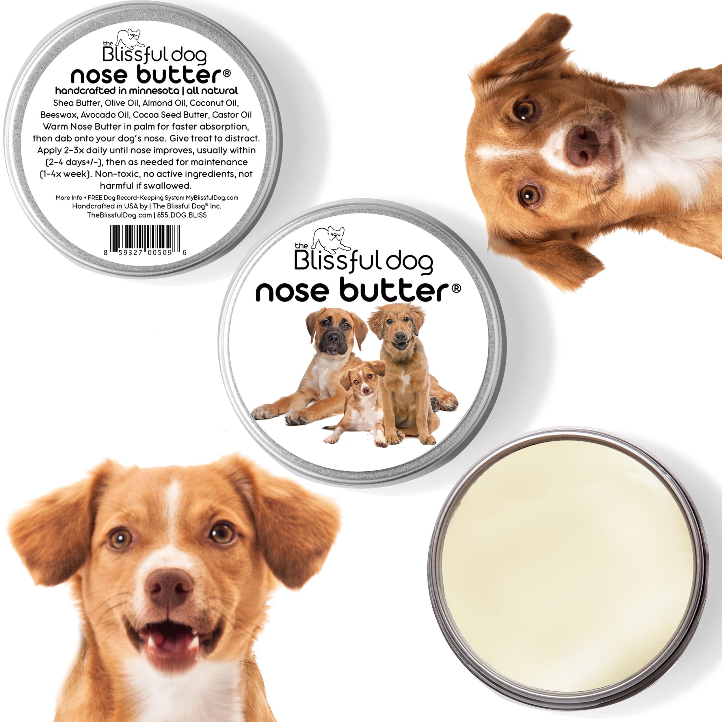 The Blissful Dog Mixed Breed Unscented Nose Butter - Dog Nose Butter, 4 Ounce
