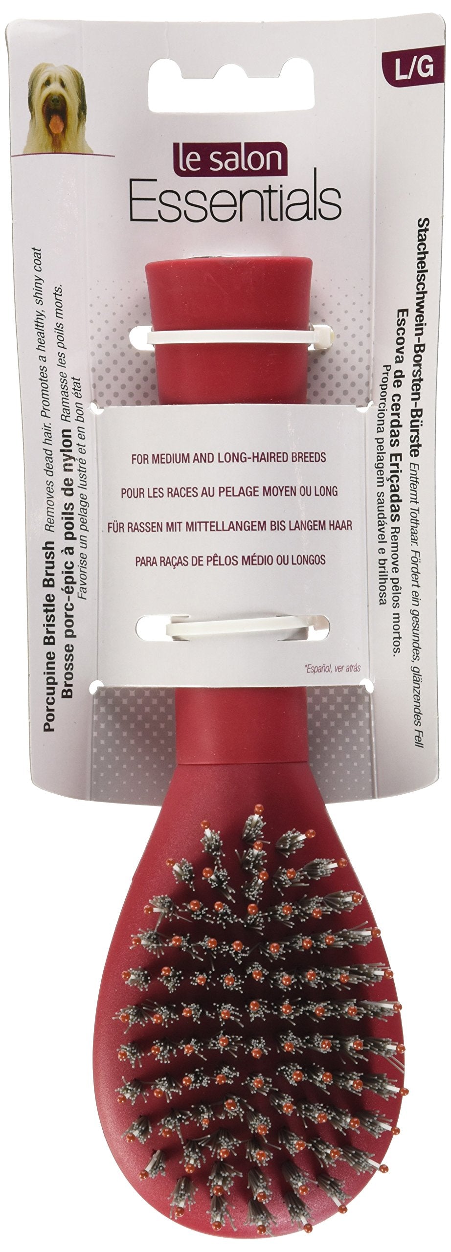 Le Salon Essentials Porcupine Bristle Dog Brush, Large