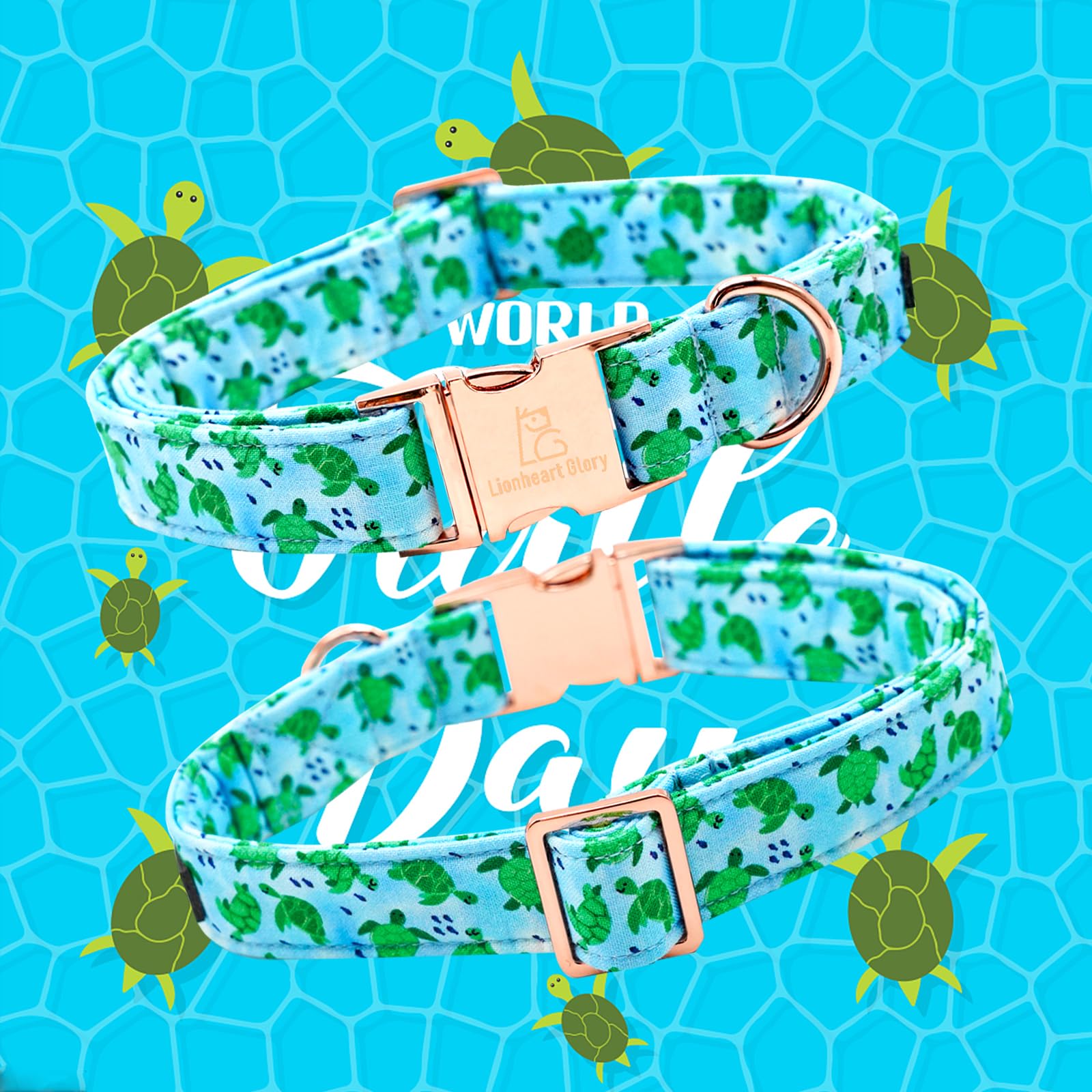 Lionheart Glory Cute Blue Dog Collar - Soft, Durable & Adjustable For Small Dogs - Spring/Summer Pet Gift