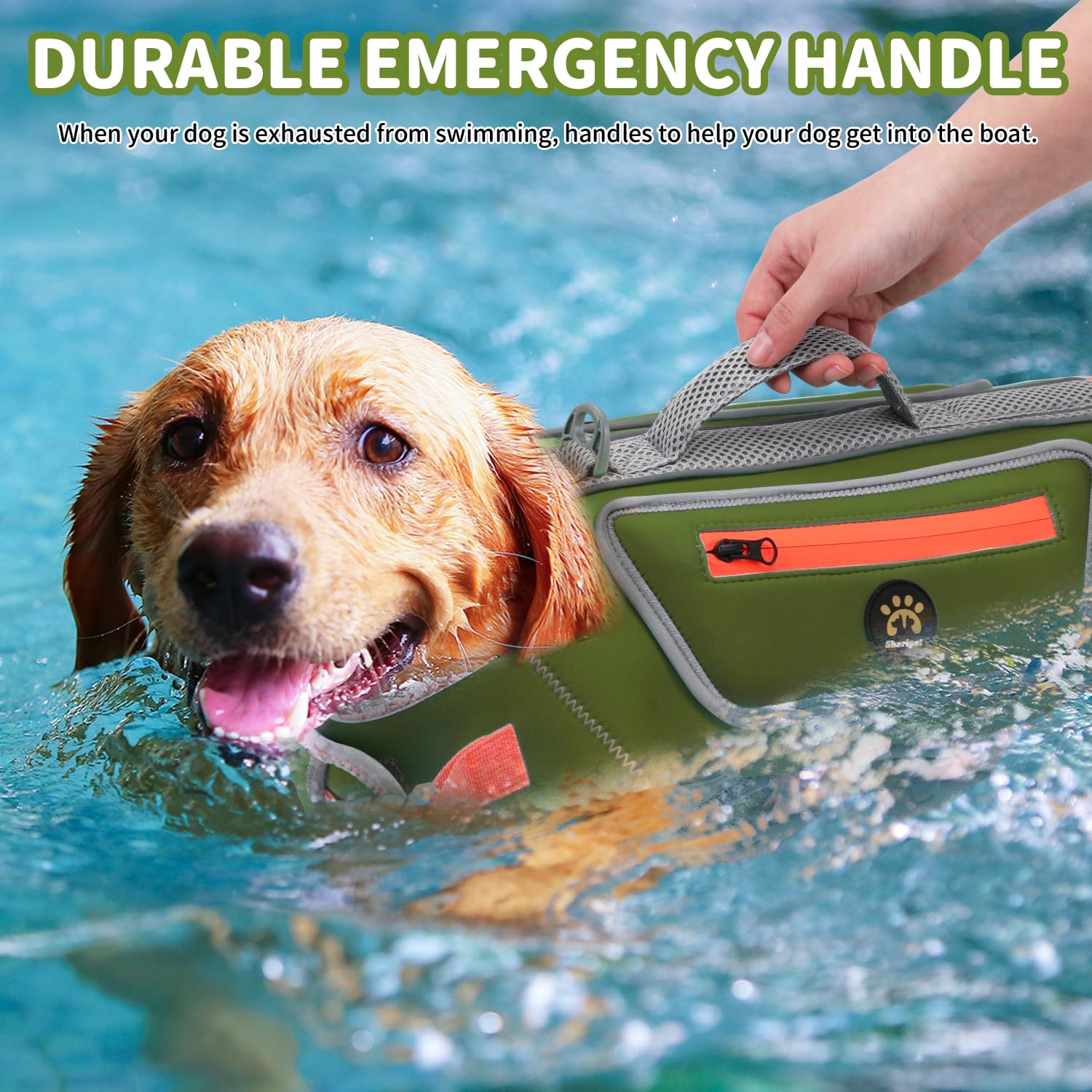 Sheripet Dog Life Jacket For Small Dogs With High Buoyancy, Lightweight Dog Lifevest For Swimming Adjustable Reflective Dogs Flo